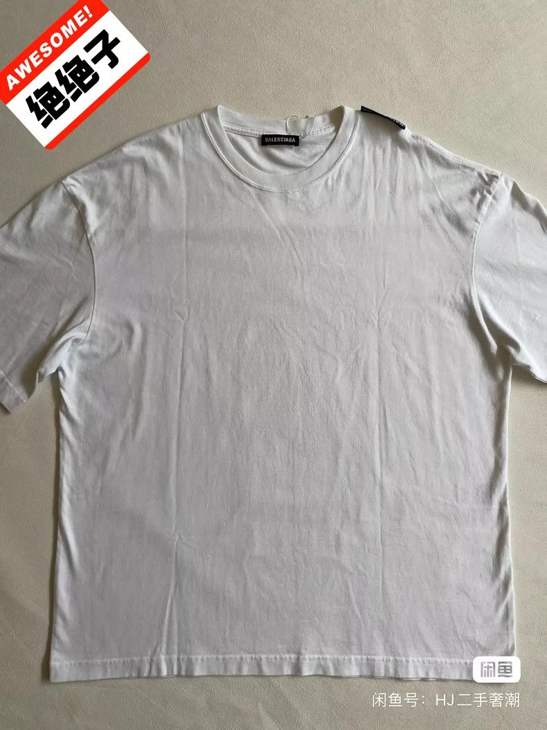 Balenciaga Classic Shoulder Badge Solid T-Shirt Men's Loos