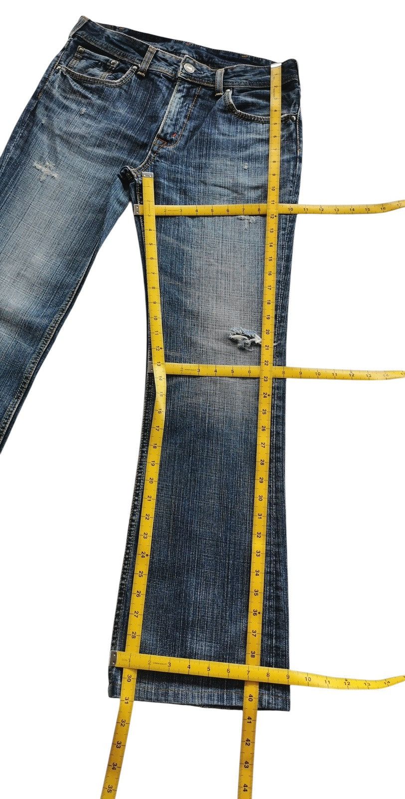 Le Grande Bleu (L.G.B.) Denim Craft Flared/Bootcuts Distressed Denim Jeans - 31x31 Size US 31 - 9 Thumbnail