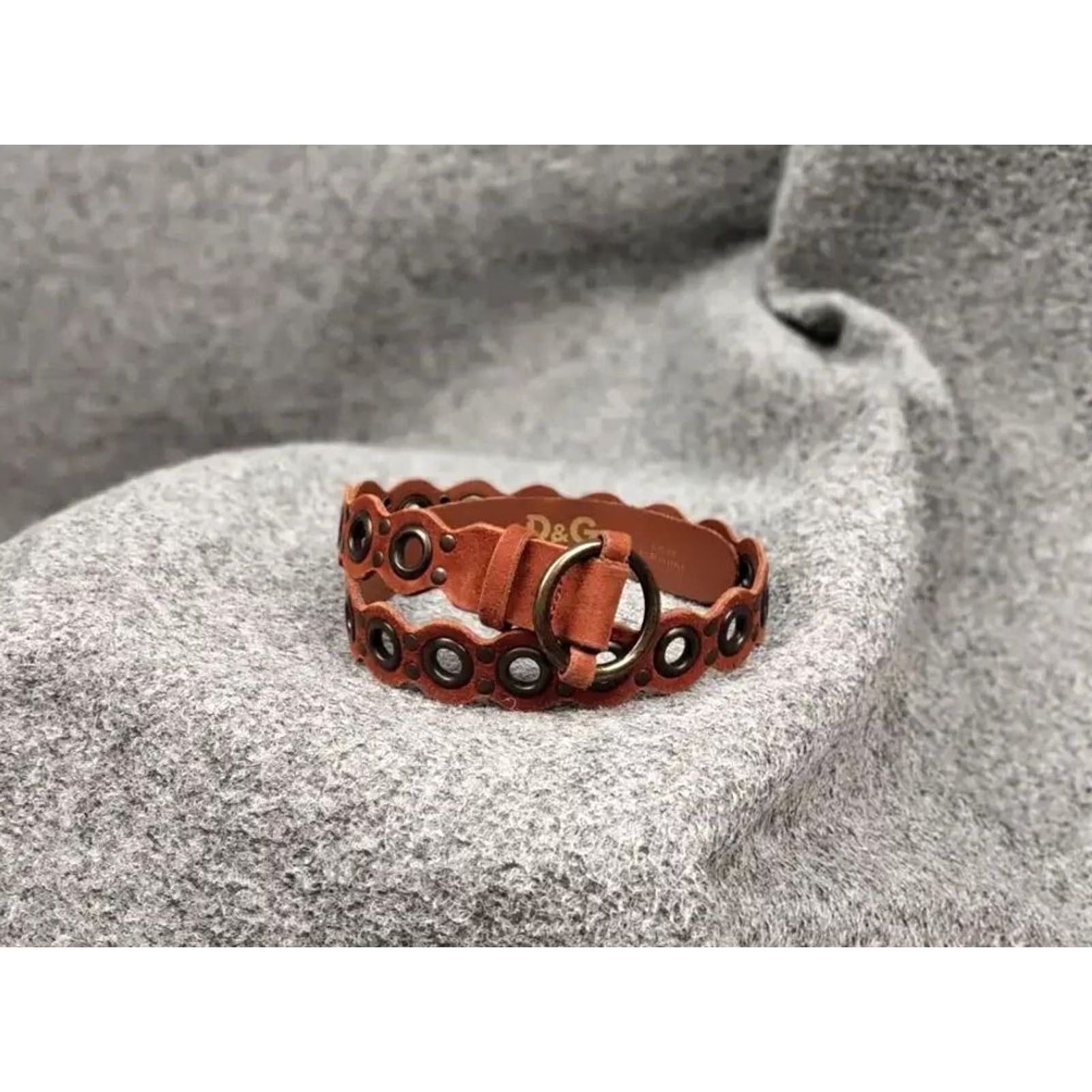 Vintage VINTAGE Dolce & Gabbana Perforations Leather Belt Women Regular Size S Brown 90s Adjustable Belt Size ONE SIZE - 2 Thumbnail