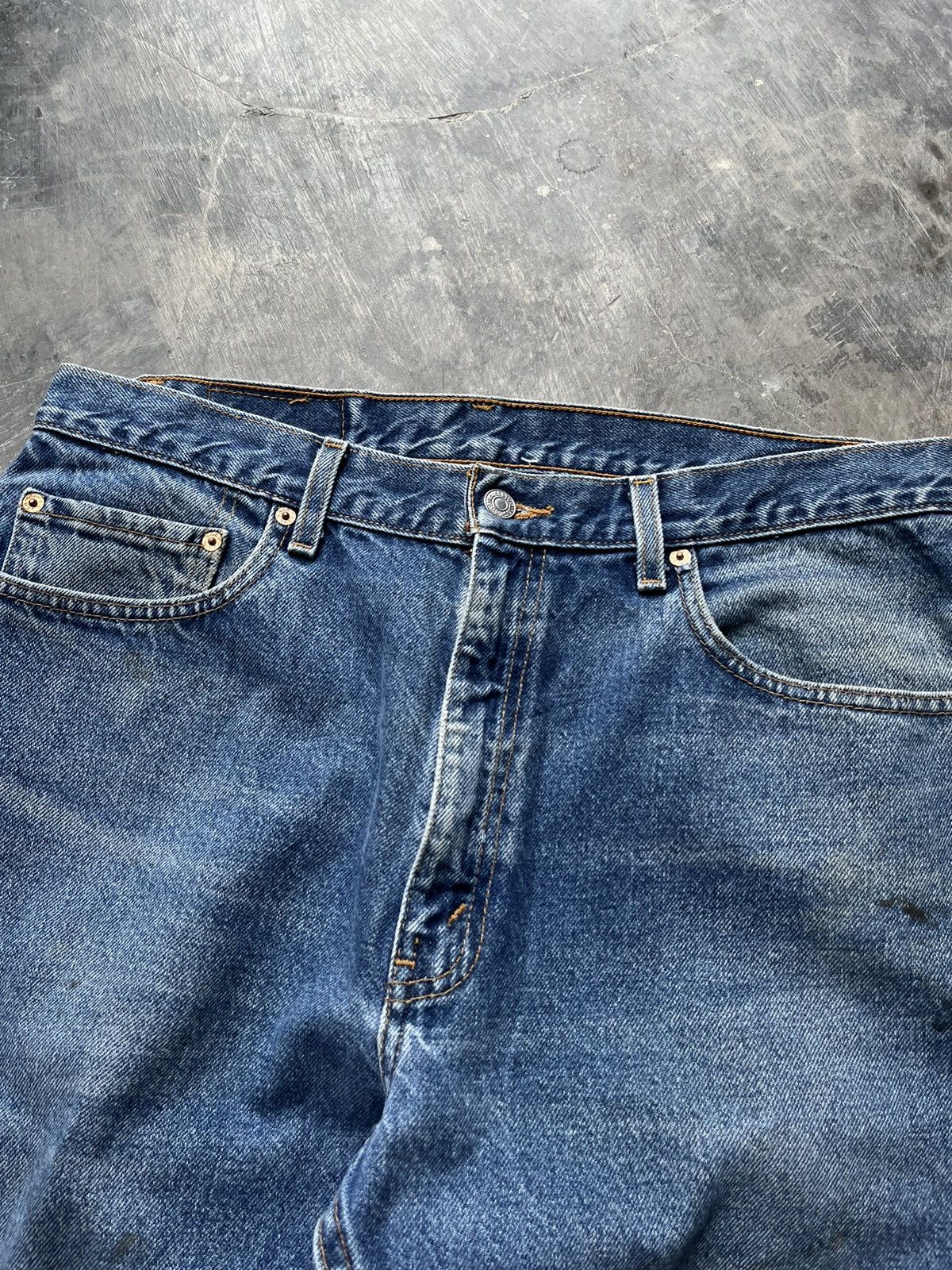 Levi's Vintage Clothing LEVIS 505 straight distressed patchwork jeans Size US 34 / EU 50 - 3 Thumbnail
