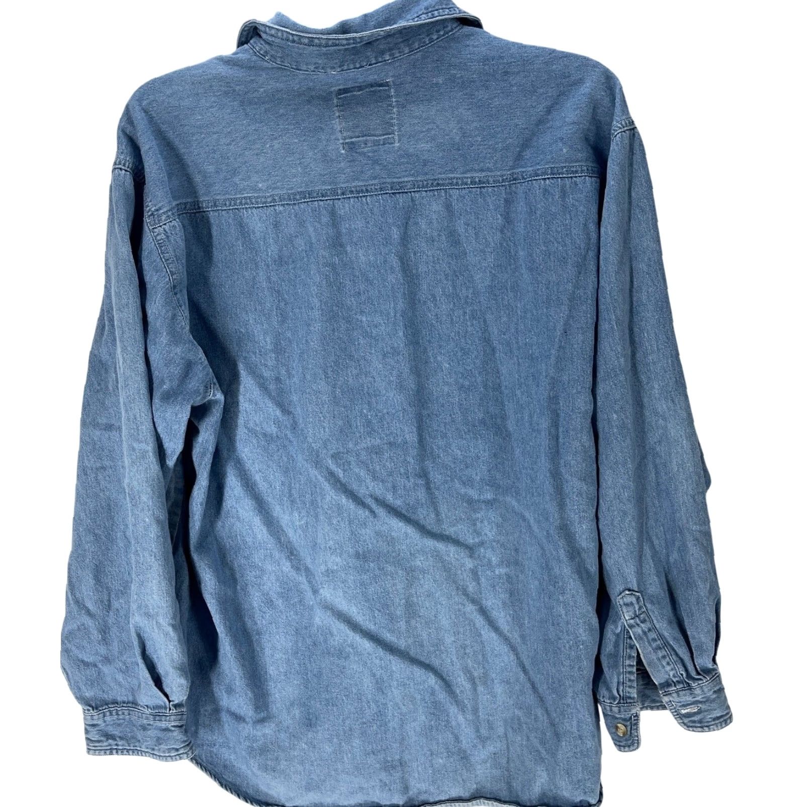 Vintage Vintage Andrews Blues Plaid Button-Up Long Sleeve Shirt Women L Blue Chambray Casual Size L / US 10 / IT 46 - 3 Thumbnail