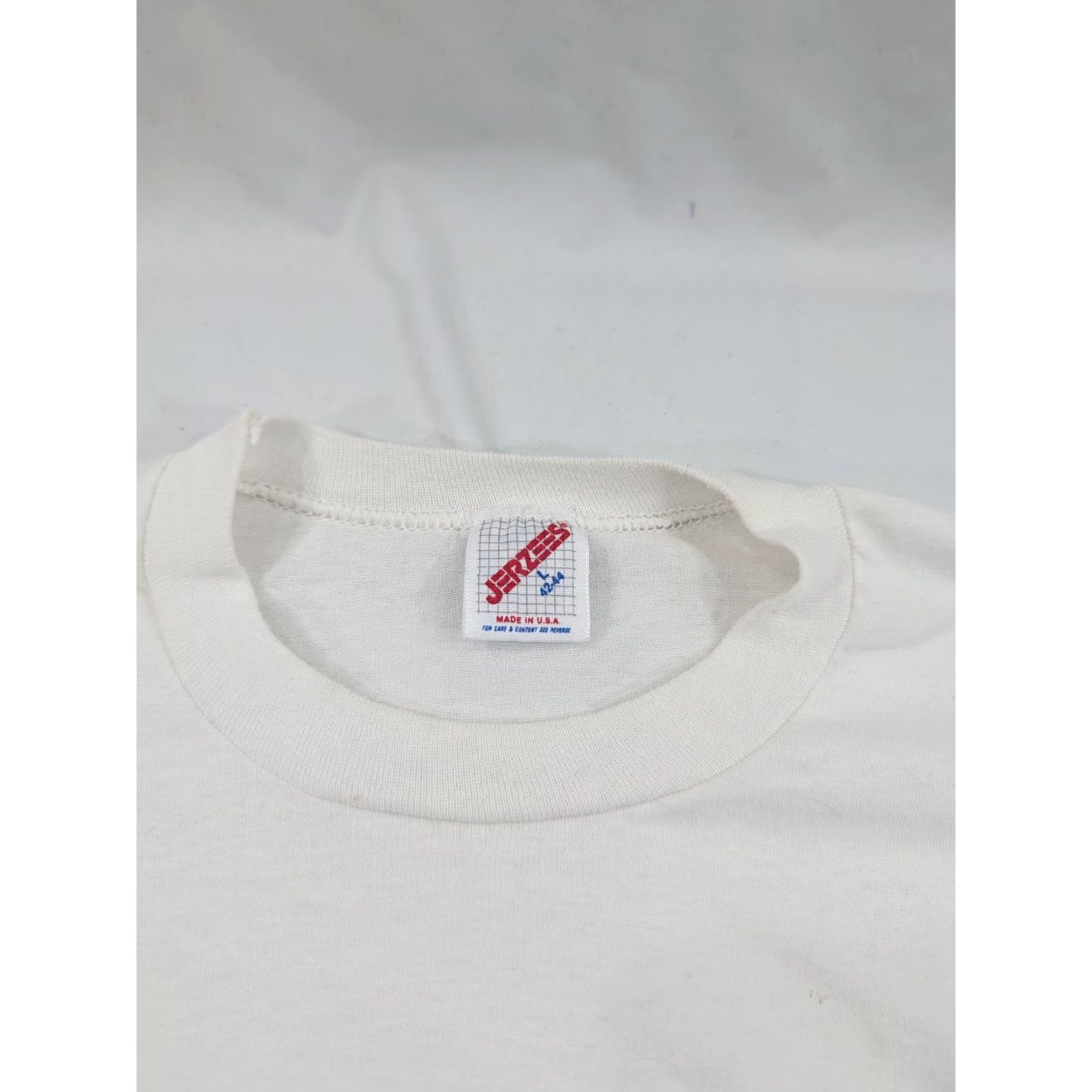 Jerzees VINTAGE Florida T-Shirt Mens L White Cotton Polyester Logo Graphic 1990s Short Sleeve St. Augustine Size US L / EU 52-54 / 3 - 7 Thumbnail