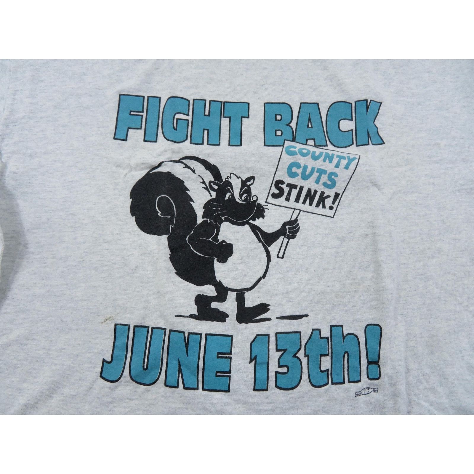 Fruit Of The Loom March for Justice Skunk Graphic Shirt Double Sided XL 1990s Size US XL / EU 56 / 4 - 4 Thumbnail
