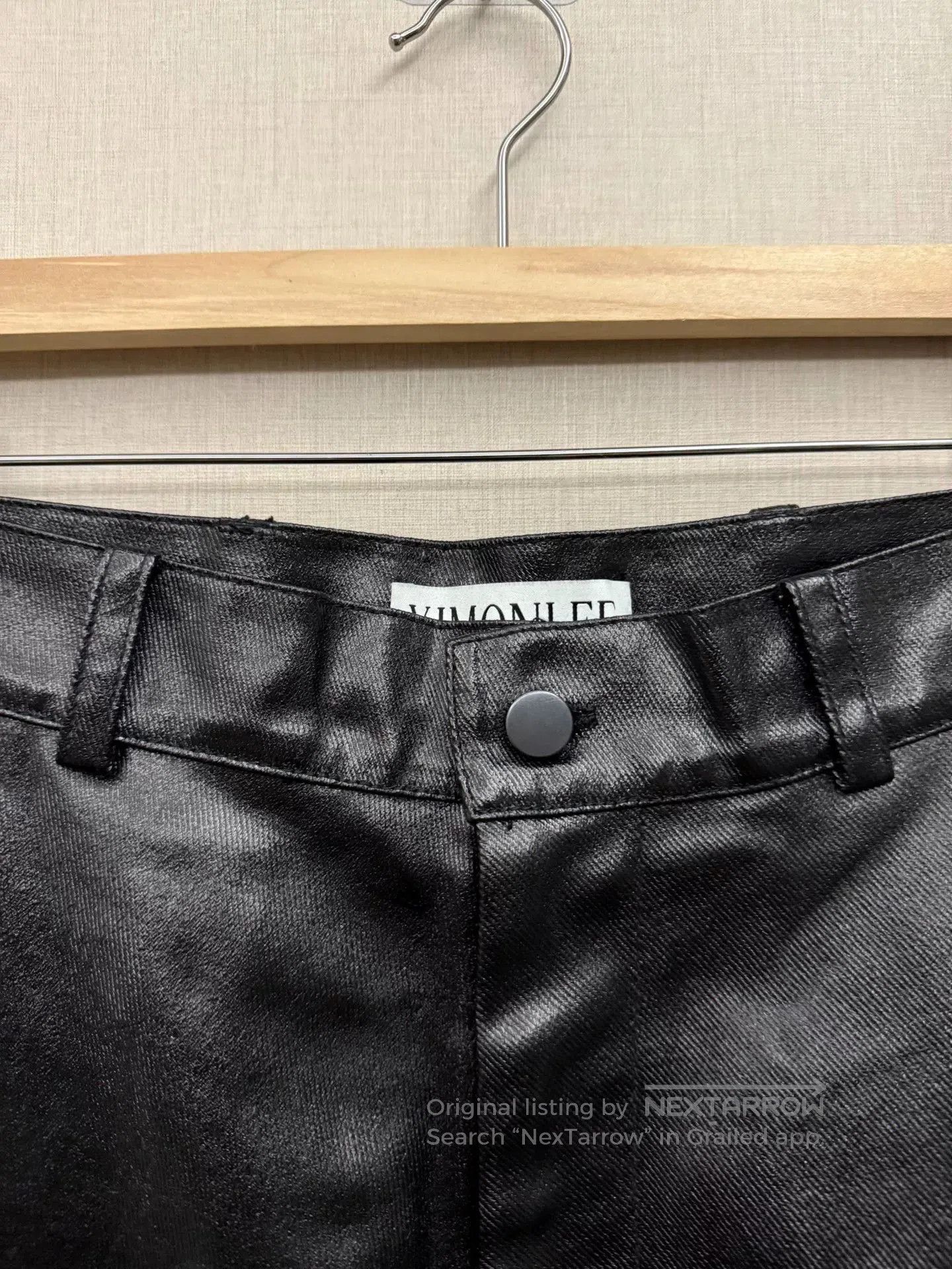 Ximon Lee new black leather pants with studded details. Size US 27 - 6 Thumbnail