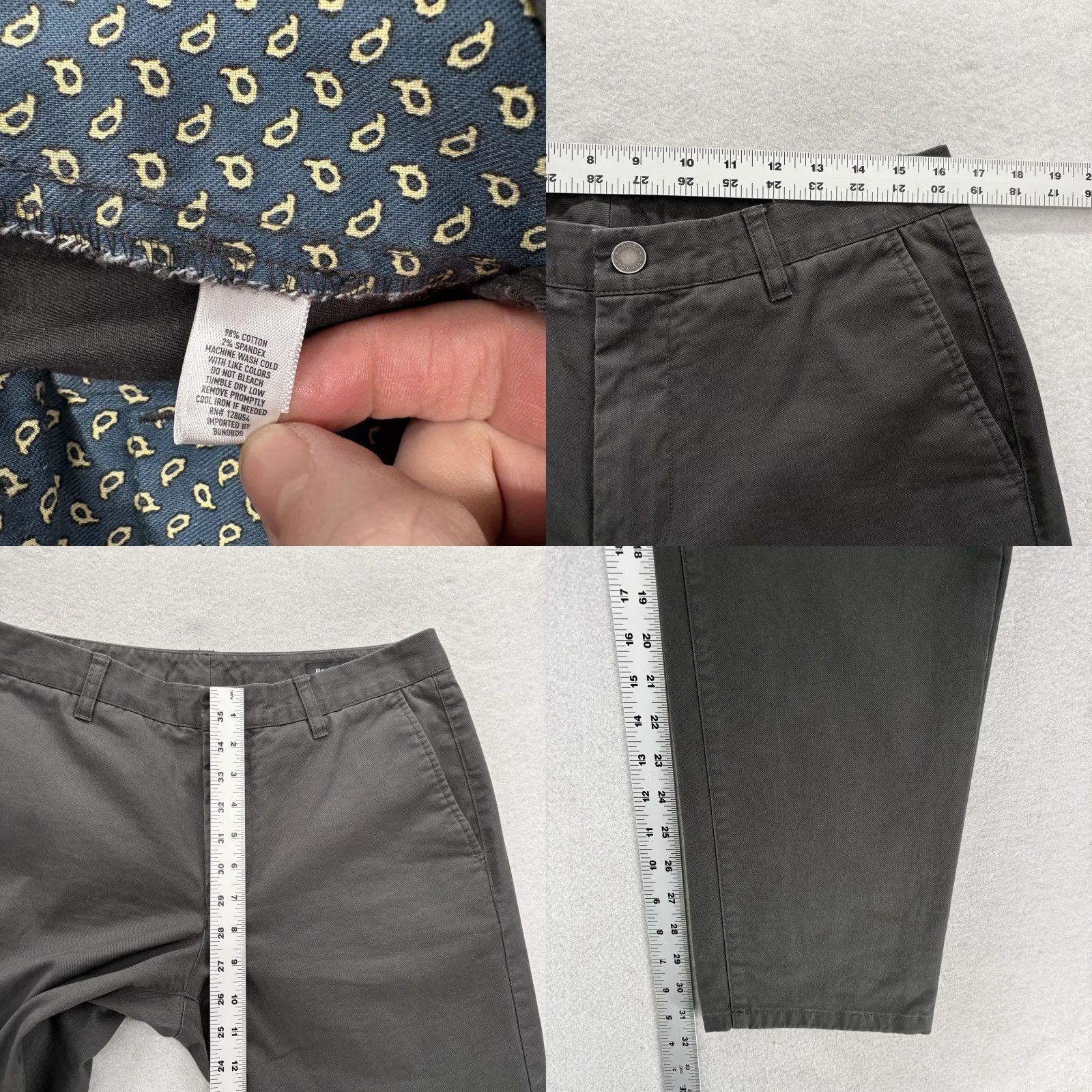 Bonobos Bonobos Chino Pants Mens 32x32 Gray Slim Fit Stretch Casual Work Business Preppy Size US 32 / EU 48 - 8 Thumbnail