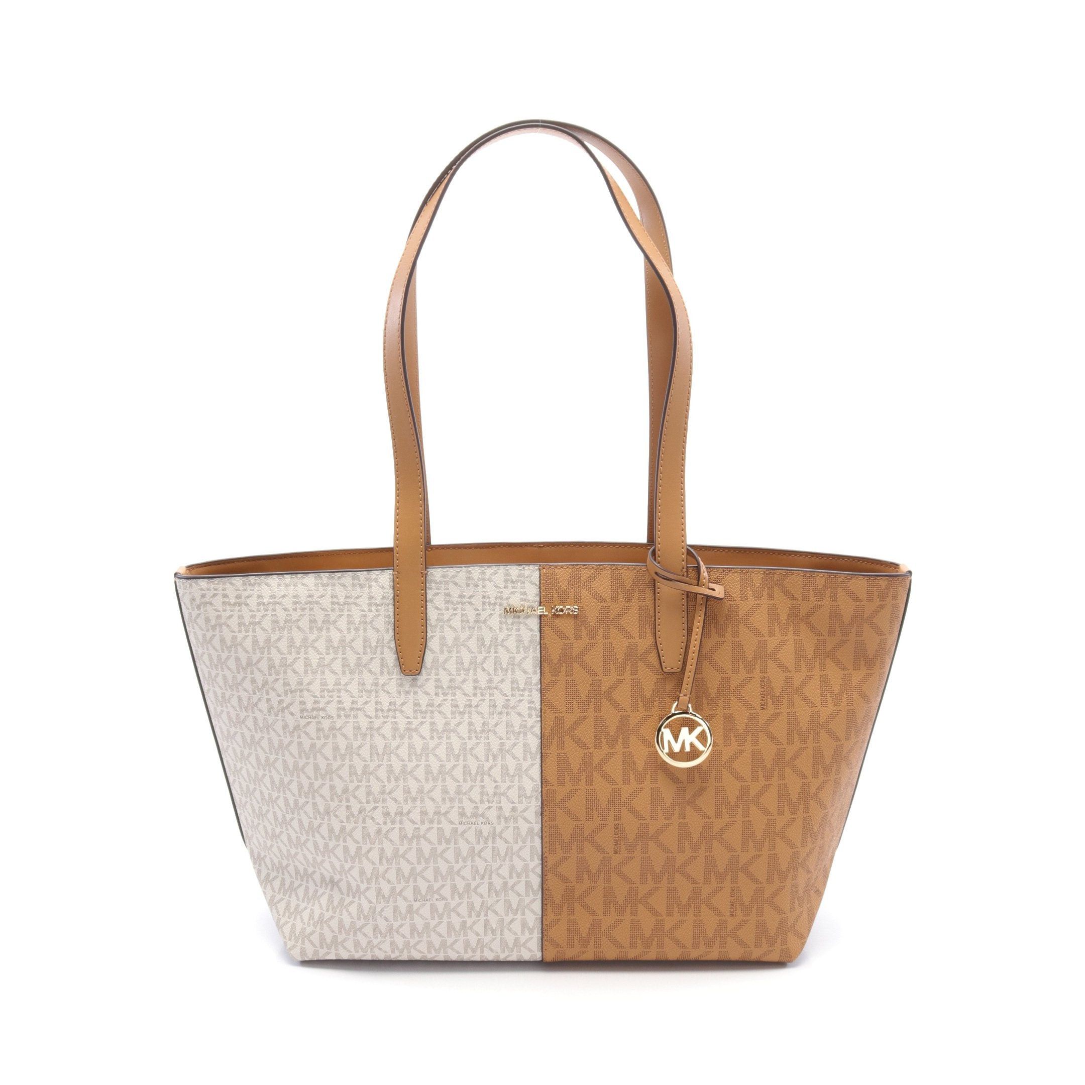 Michael Kors Michael Kors Jet Set Travel Shoulder Bag Tote Light Brown White Size ONE SIZE - 1 Thumbnail