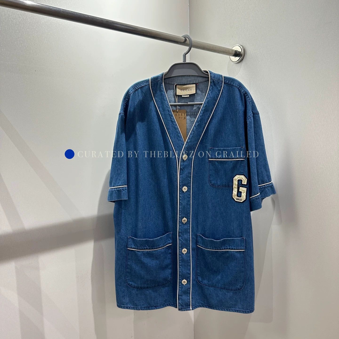Gucci Denim SS Shirt with Logo Embroidery Size US M / EU 48-50 / 2 - 1 Thumbnail