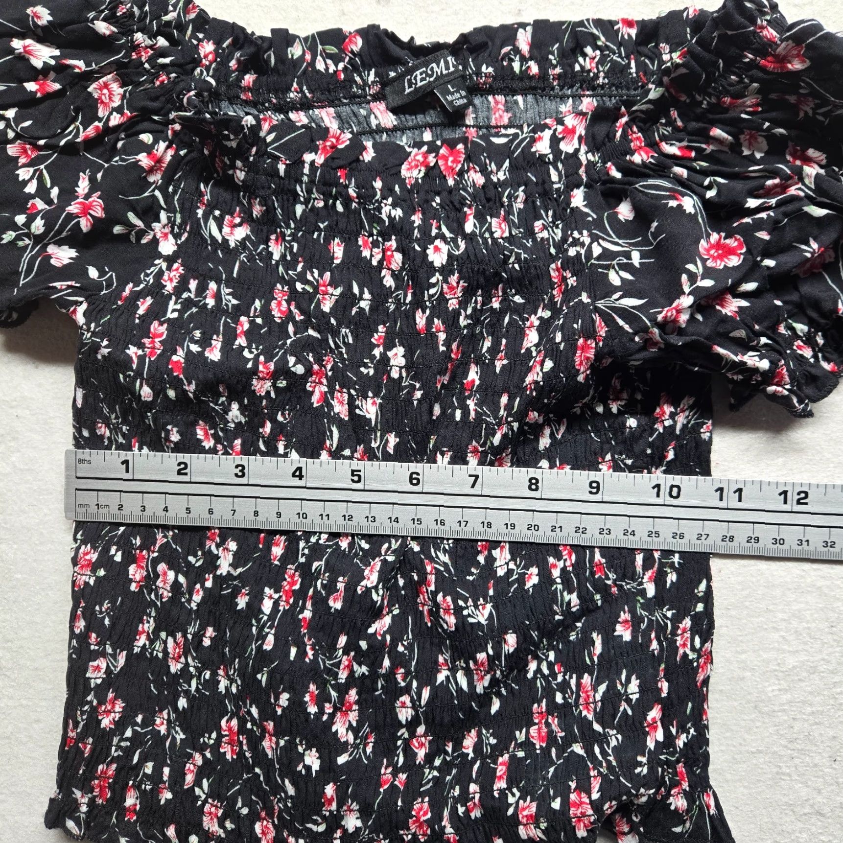 Vintage Shirt Set 2 Piece Top Shorts Floral Flower SUPER Stretch Adult Women's L Size L / US 10 / IT 46 - 6 Thumbnail