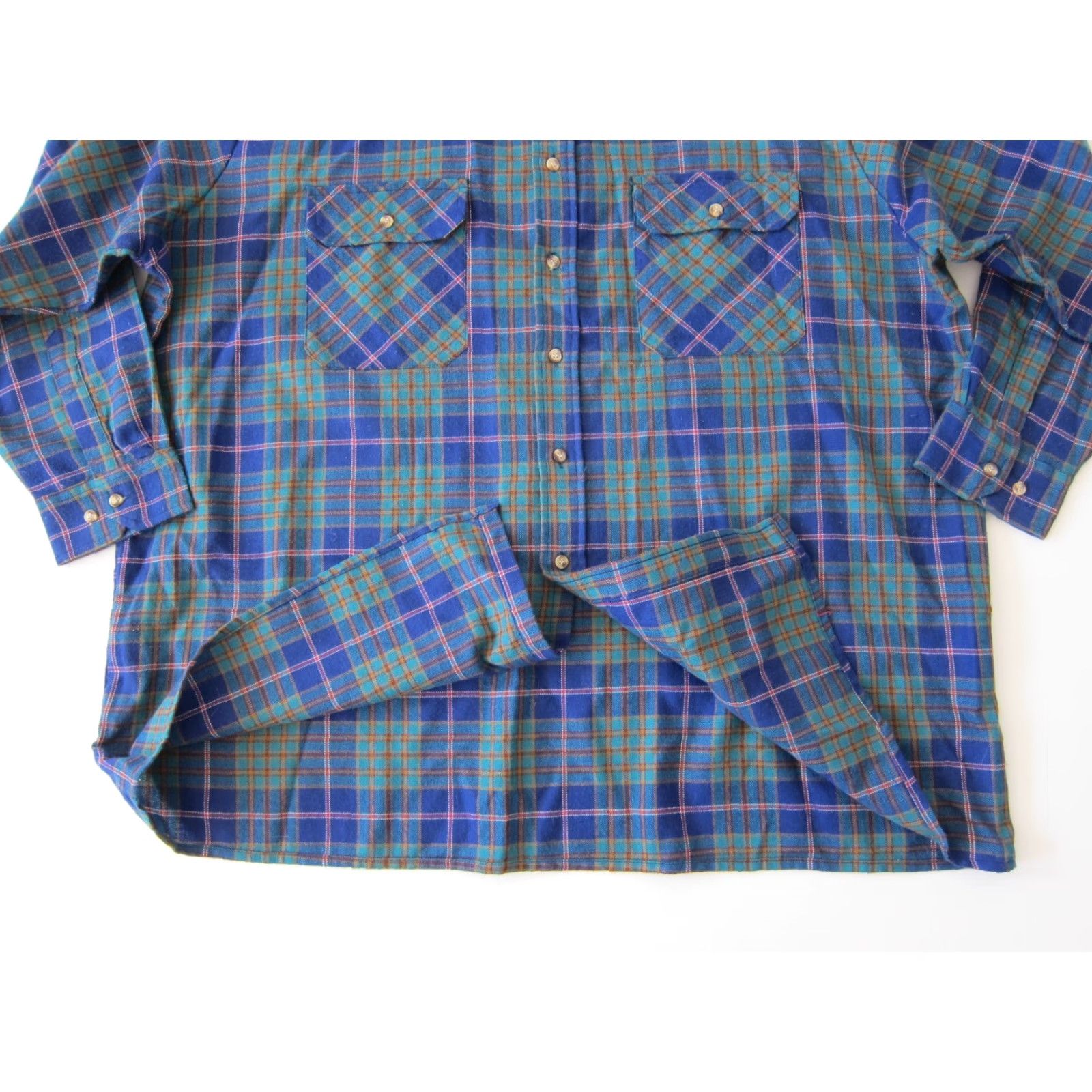 Vintage Vintage Northwest Territory Long Sleeve Button Down Shirt 3X Green Plaid Men Shirt Mens Big & Tall Size US XXL / EU 58 / 5 - 5 Thumbnail