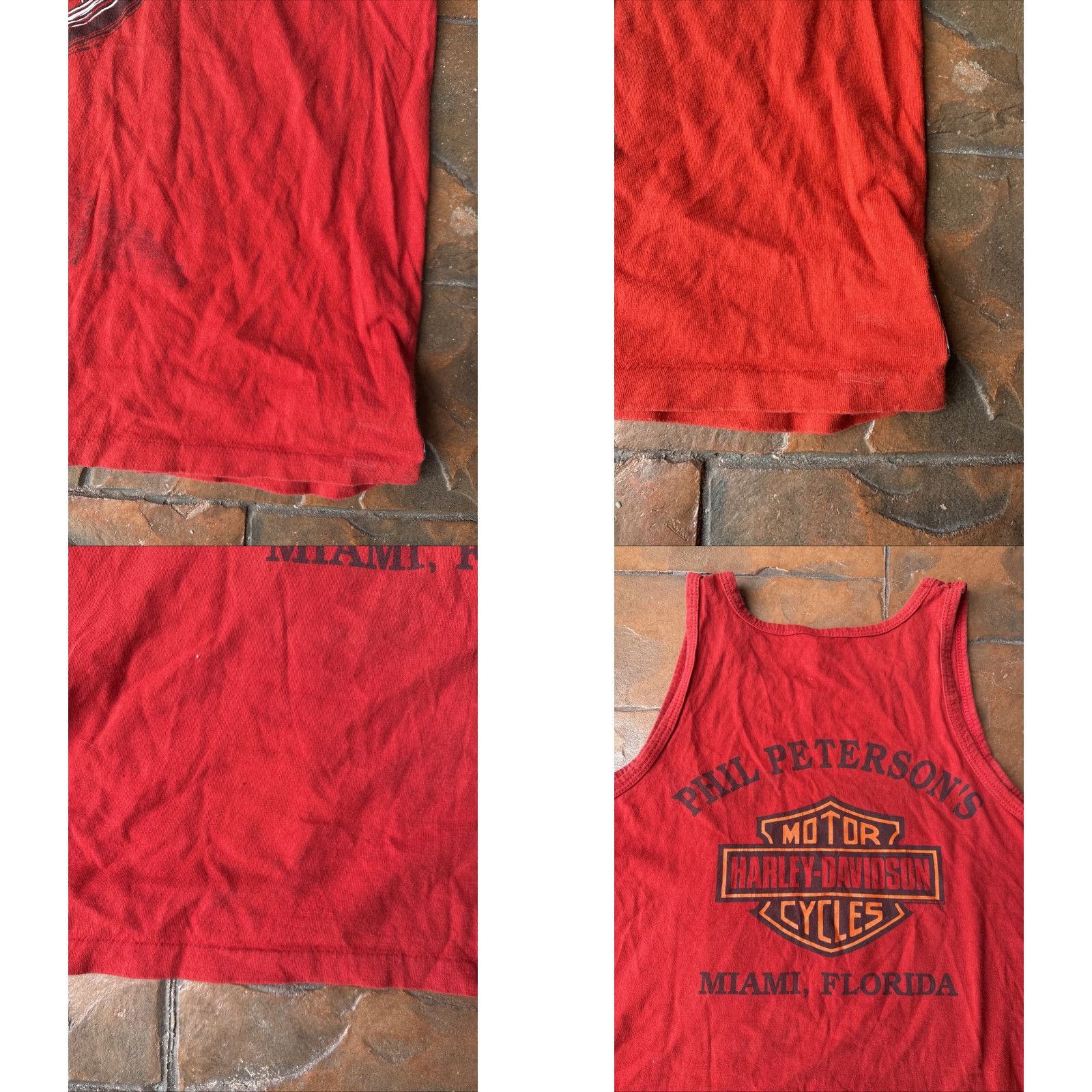 Harley Davidson VINTAGE Harley-Davidson Tank Top Shirt Harley Davidson Miami 90s Biker USA Red L Men Tank Top Shirt Size US L / EU 52-54 / 3 - 8 Thumbnail