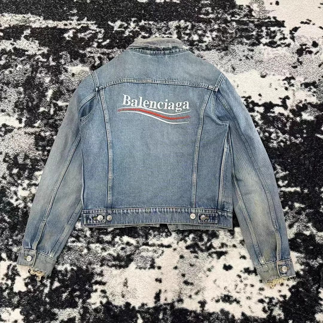 Balenciaga Balenciaga Neck Distressed Coke Denim Jacket Size M / US 6-8 / IT 42-44 - 6 Thumbnail