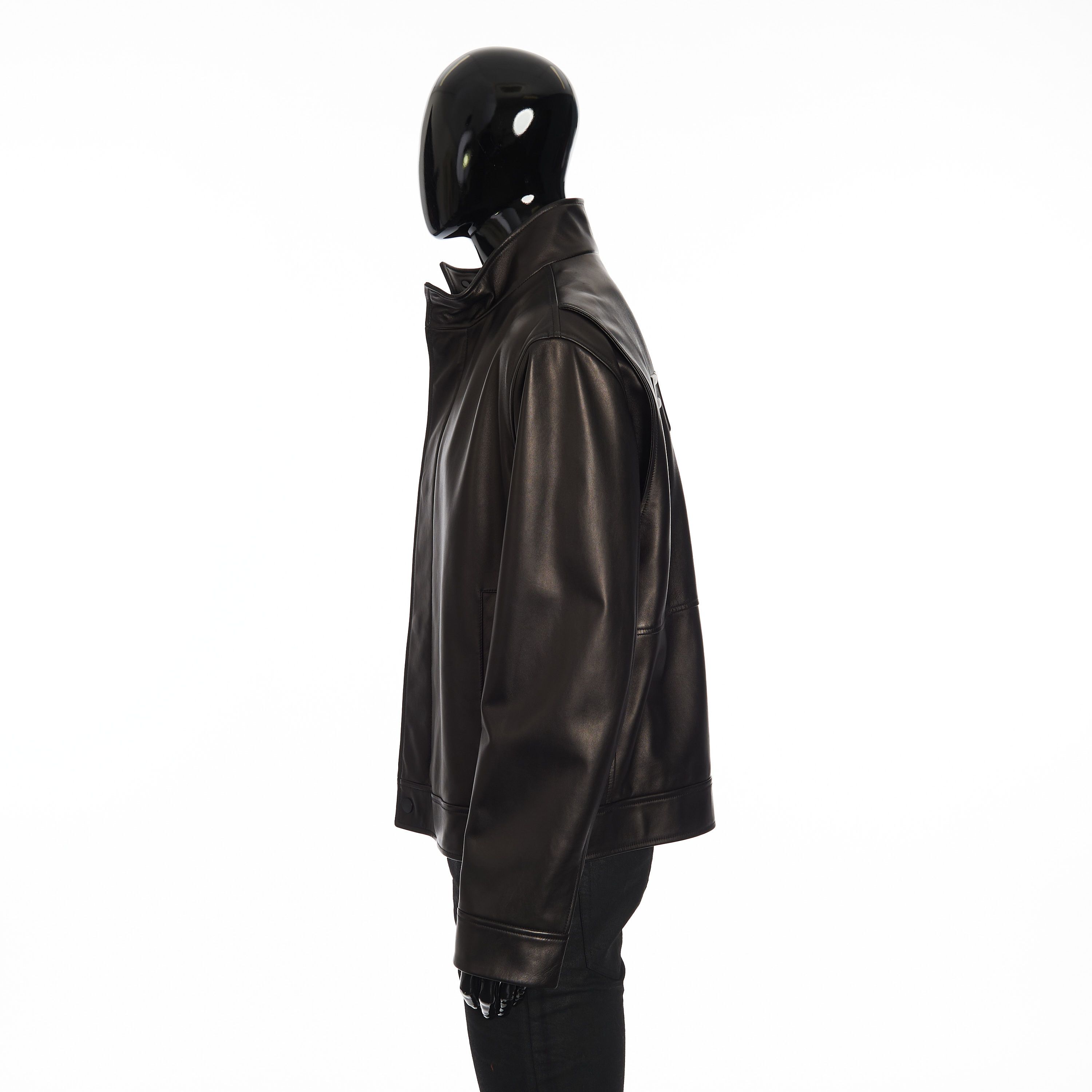 Fendi Biker Jacket In Black Leather With Embossed Fendi Roma Size US M / EU 48-50 / 2 - 4 Thumbnail