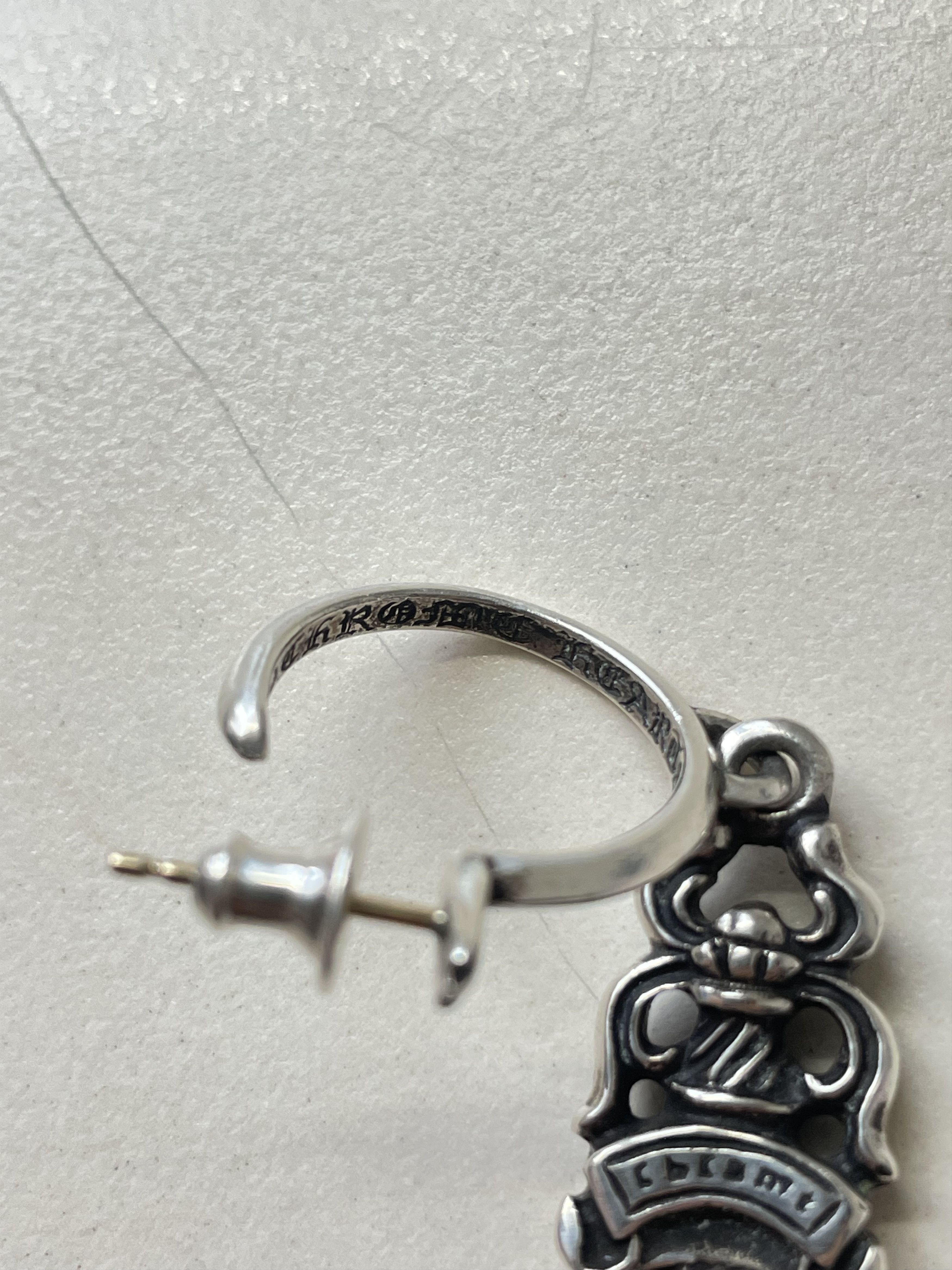 Chrome Hearts Chrome Hearts Silver Dagger Drop Earring Hoop Size ONE SIZE - 8 Thumbnail
