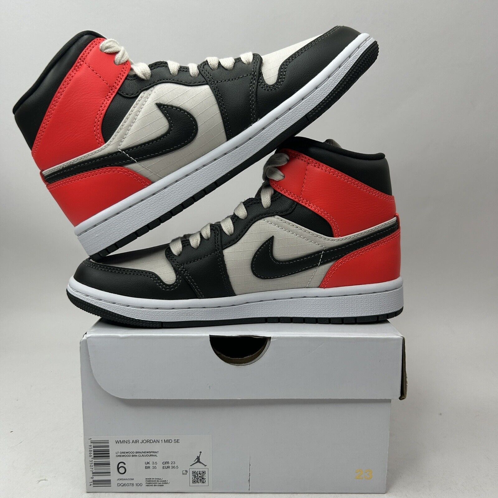 Jordan Brand Nike Air Jordan 1 Mid SE WMNS “Light Orewood Brown” 2023 Size US 6 / IT 36 - 3 Thumbnail