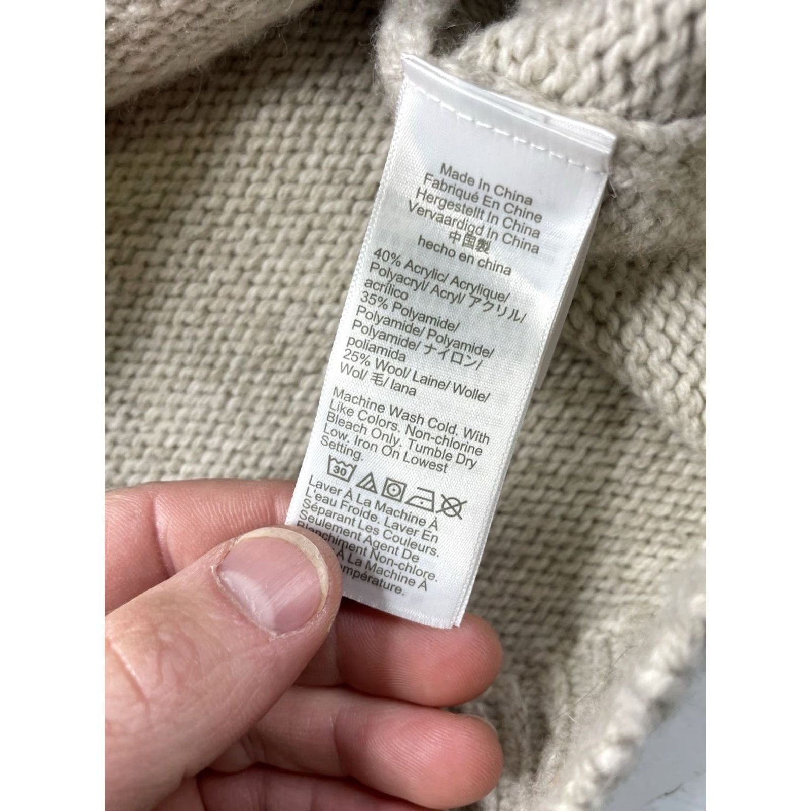 J.Crew VINTAGE J.CREW Cardigan Knit Wool Blend Shawl Collar Medium Beige Mens M Sweater Size US M / EU 48-50 / 2 - 7 Thumbnail