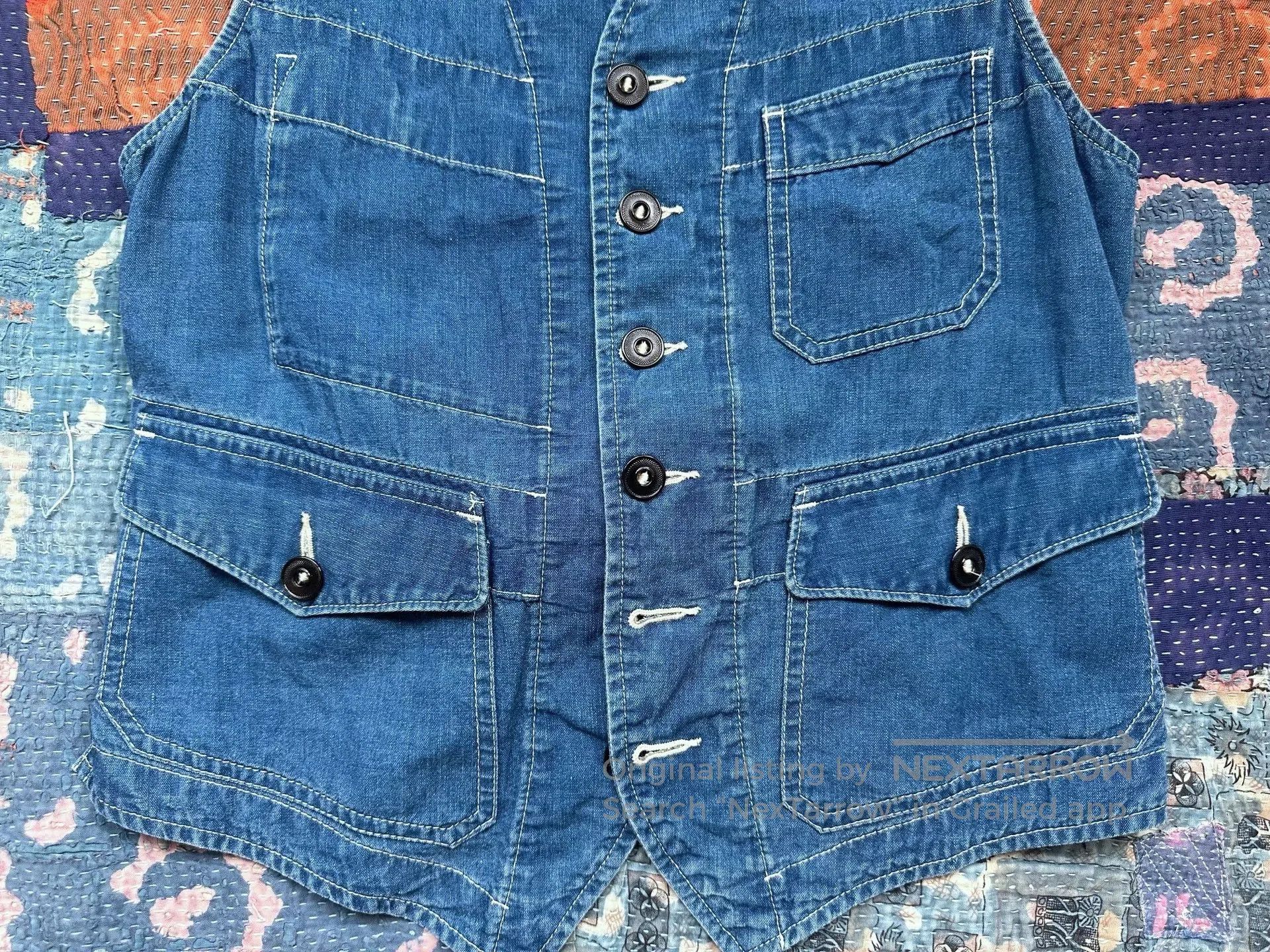 RRL Ralph Lauren RRL Indigo Dyed Workwear Vest. Size US XS / EU 42 / 0 - 3 Thumbnail