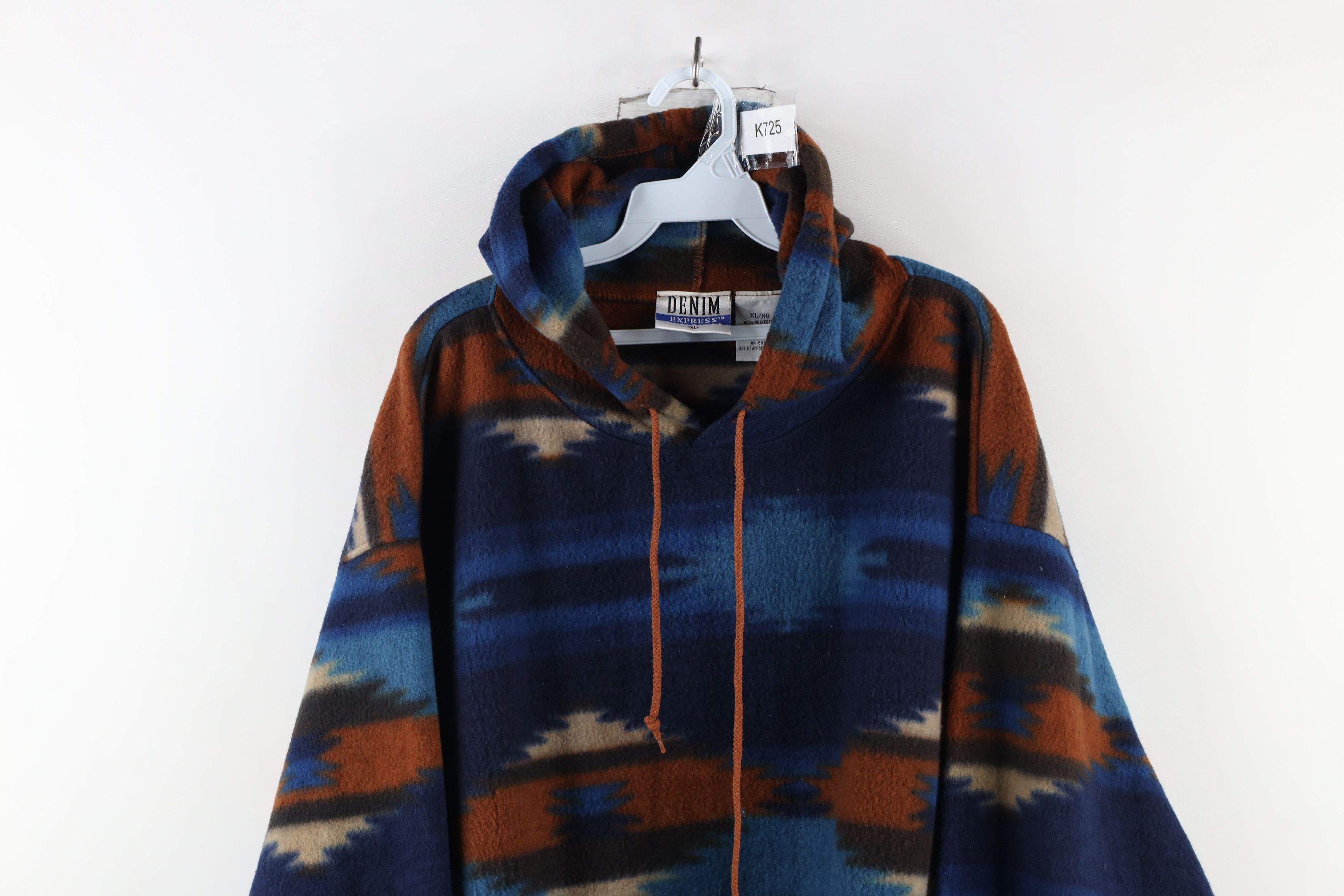 Vintage Vintage 90s Streetwear Fit Fiesta Southwestern Fleece Hoodie Size US XL / EU 56 / 4 - 2 Thumbnail