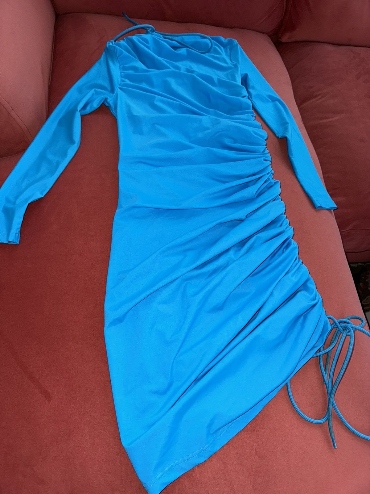 Balenciaga Balenciaga spandex mini dress in cyan, size M-L Size M / US 6-8 / IT 42-44 - 6 Thumbnail
