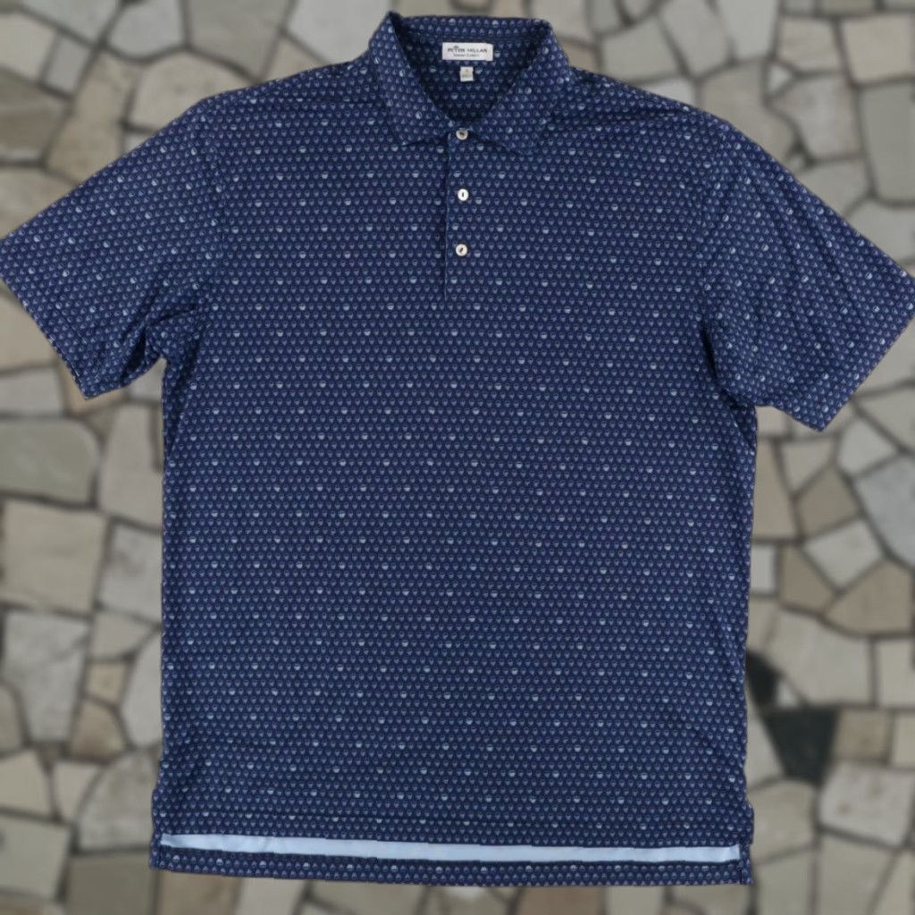 Peter Millar Peter Millar Skull Seeing Double Stretch Polo Shirt Navy Men's L Size US L / EU 52-54 / 3 - 1 Thumbnail