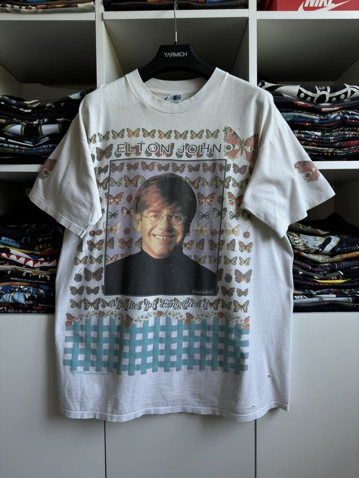 Band Tees Vintage 1995 Elton John "Made In England" Pop Band T Shirt Size US XL / EU 56 / 4 - 6 Thumbnail