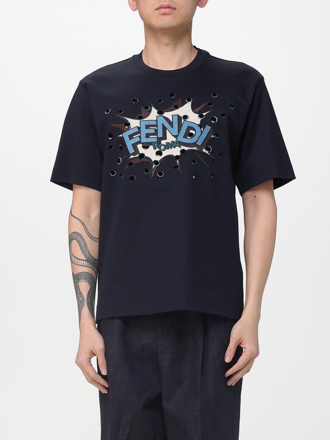 Fendi Fendi T-Shirt Men Blue Size US S / EU 44-46 / 1 - 1 Thumbnail