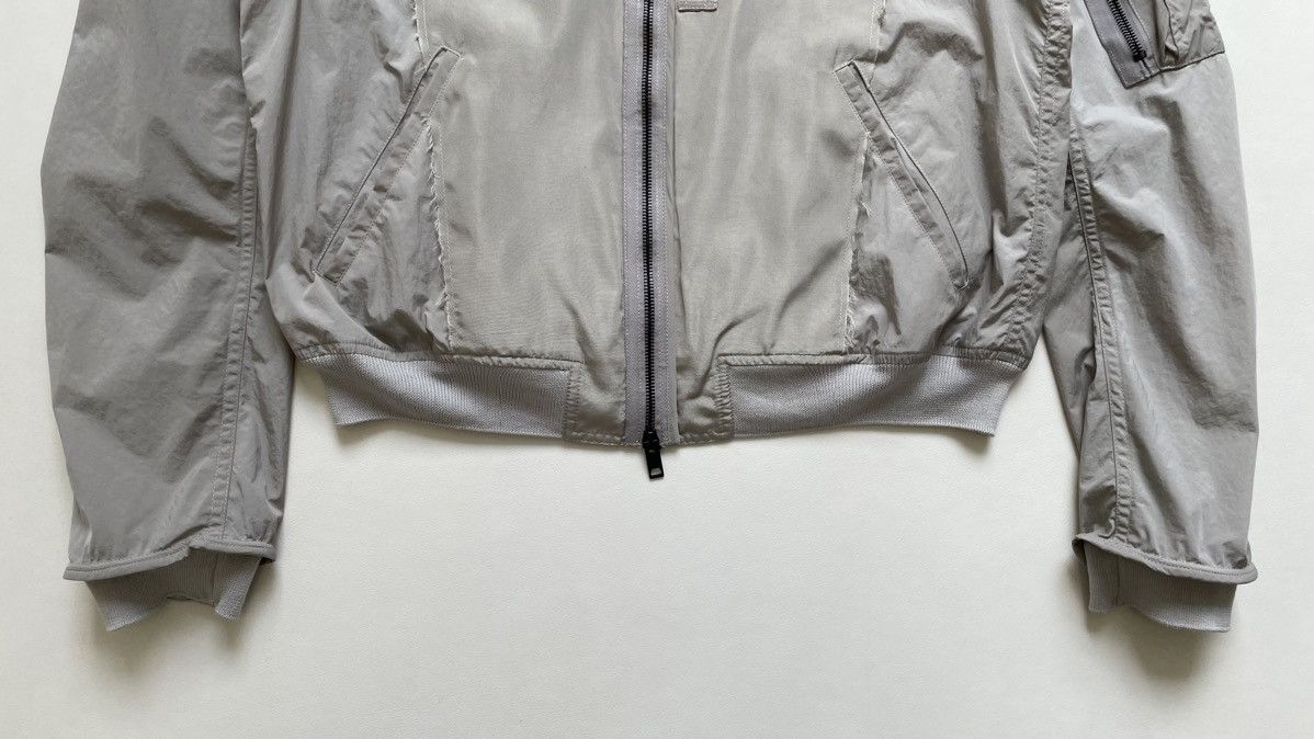 Haider Ackermann Grey Nylon Cropped Bomber Jacket Size US S / EU 44-46 / 1 - 11 Thumbnail