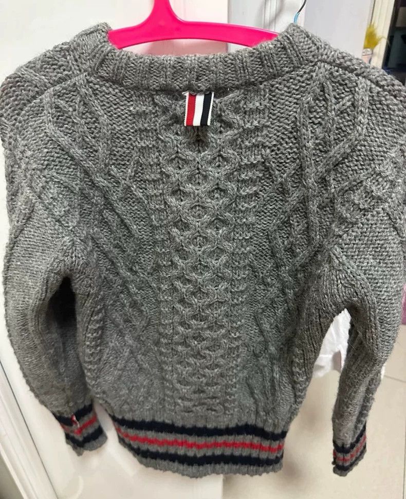 Thom Browne Thom Browne Gray jacquard wool sweater Size US S / EU 44-46 / 1 - 6 Thumbnail