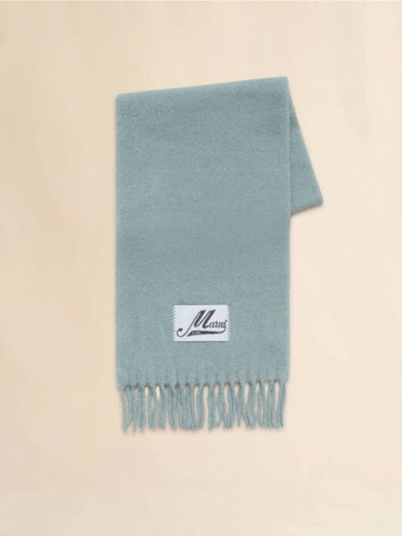 Marni o1w1db10326 Size: OS/Alpaca Fringed Scarf in Blue Size ONE SIZE - 1 Thumbnail