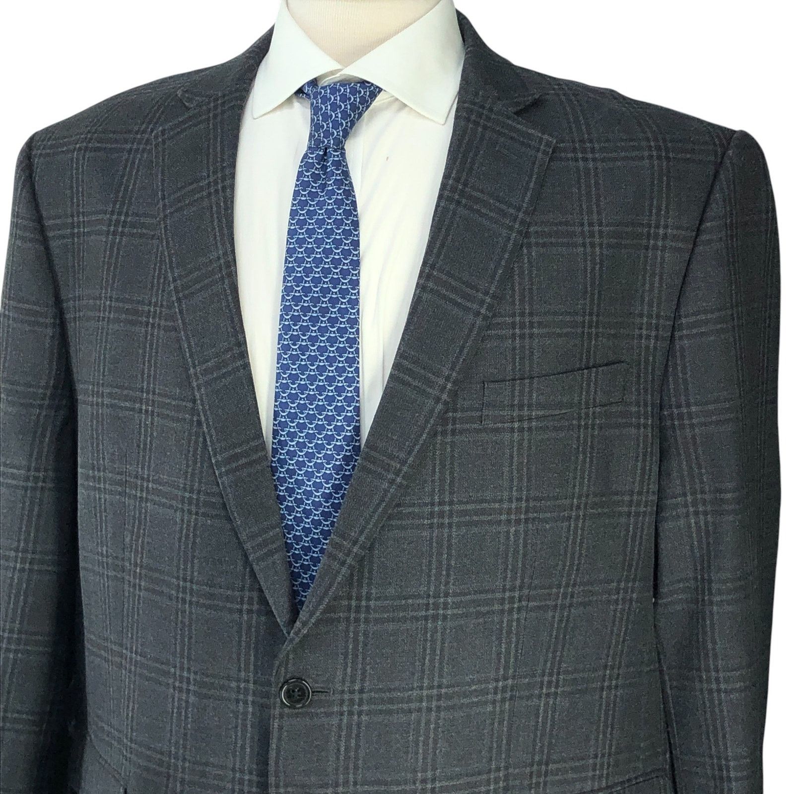 Lauren Ralph Lauren Ralph Lauren LRL 46R Sport Coat Jacket Silk Wool Windowpane Size 46R - 2 Thumbnail