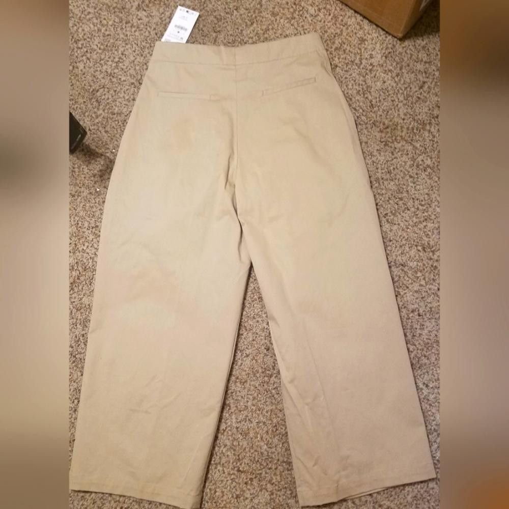 Zara NWT Zara Medium Khaki Trousers Size 32" / US 10 / IT 46 - 3 Thumbnail