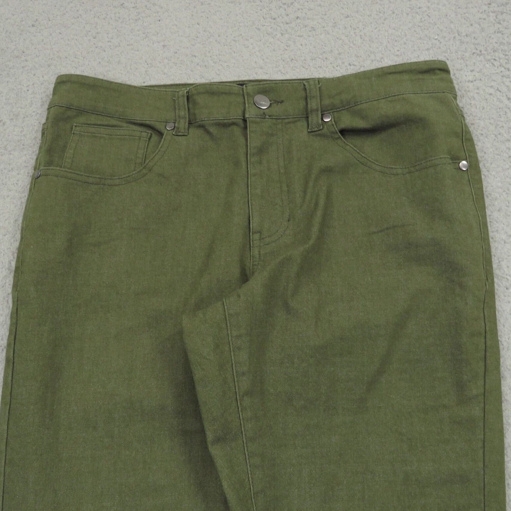 Olive U510 Pants Men Slim Fit Olive Green Brushed Twill 5 Pocket Chino Jean Flex Casual Shirt? Size US 31 - 4 Thumbnail