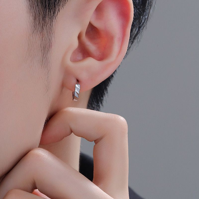 Jewelry × Sterling Silver One pairs Retro Earrings Gothic Punk Chrome Jewelry Spike Size ONE SIZE - 3 Thumbnail