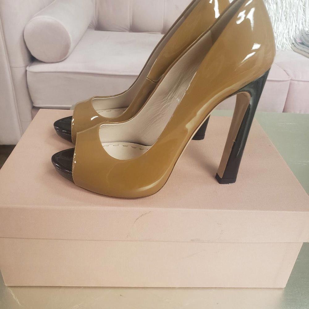 Miu Miu Miu Miu Peep Toe Pumps Size US 7 / IT 37 - 4 Thumbnail