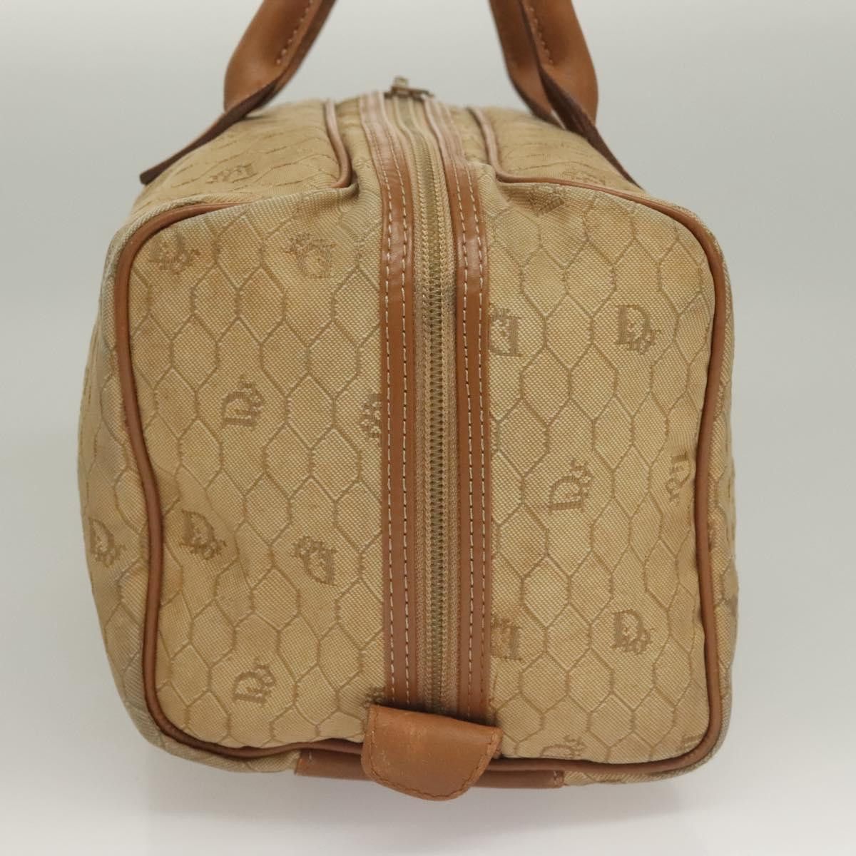 Dior DIOR Honeycomb Canvas Boston Bag Beige Size ONE SIZE - 5 Thumbnail