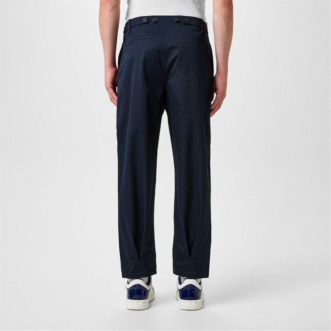 Valentino o1g2r1mq0526 Pleat Detail Tapered Trousers in Navy Size US 32 / EU 48 - 4 Thumbnail