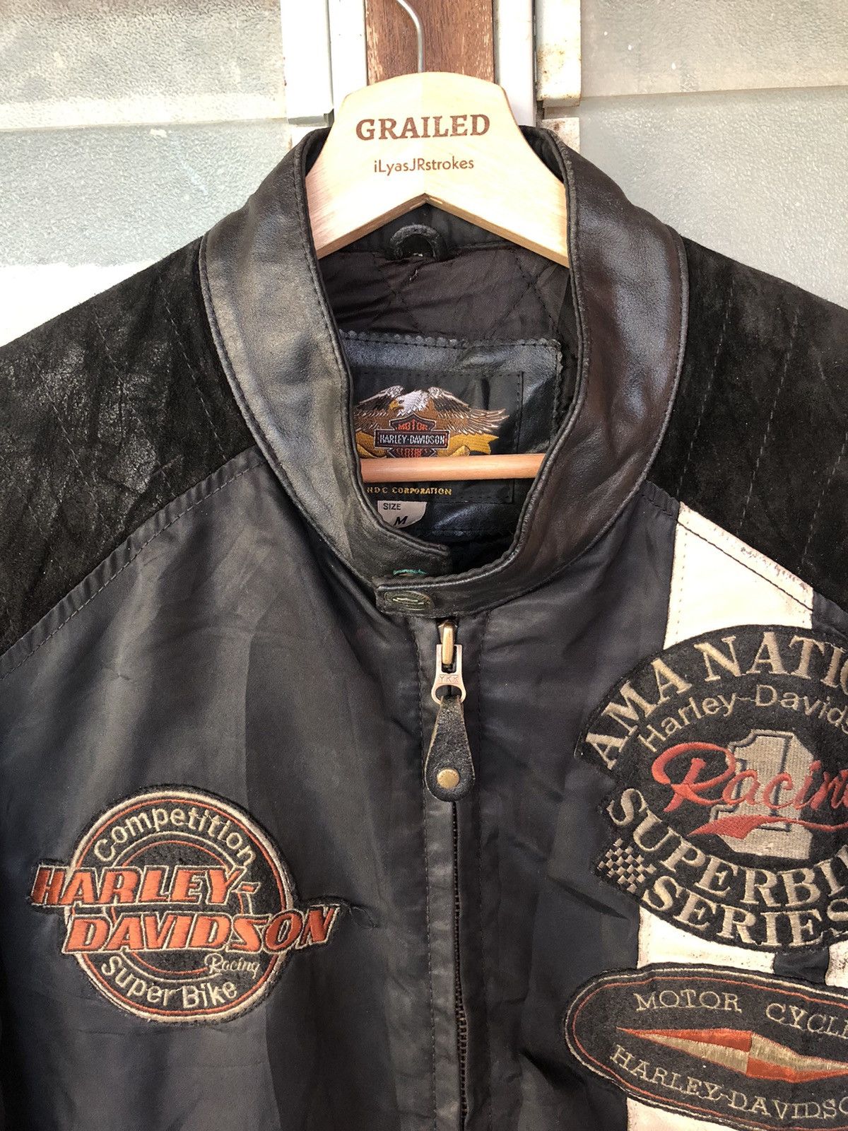 Harley Davidson Vintage Harley-Davidson Superbike Rider Leather Jacket Size US M / EU 48-50 / 2 - 5 Thumbnail