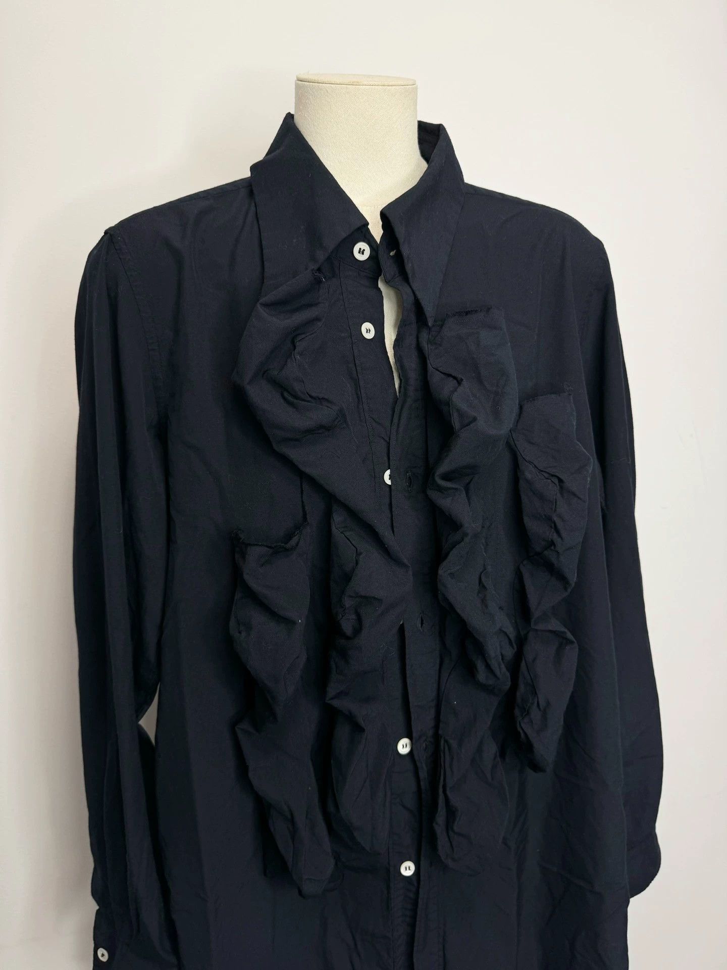 Comme des Garcons CDG 3D Floral Ruched Chest Wide Hem Shirt M Size US M / EU 48-50 / 2 - 3 Thumbnail