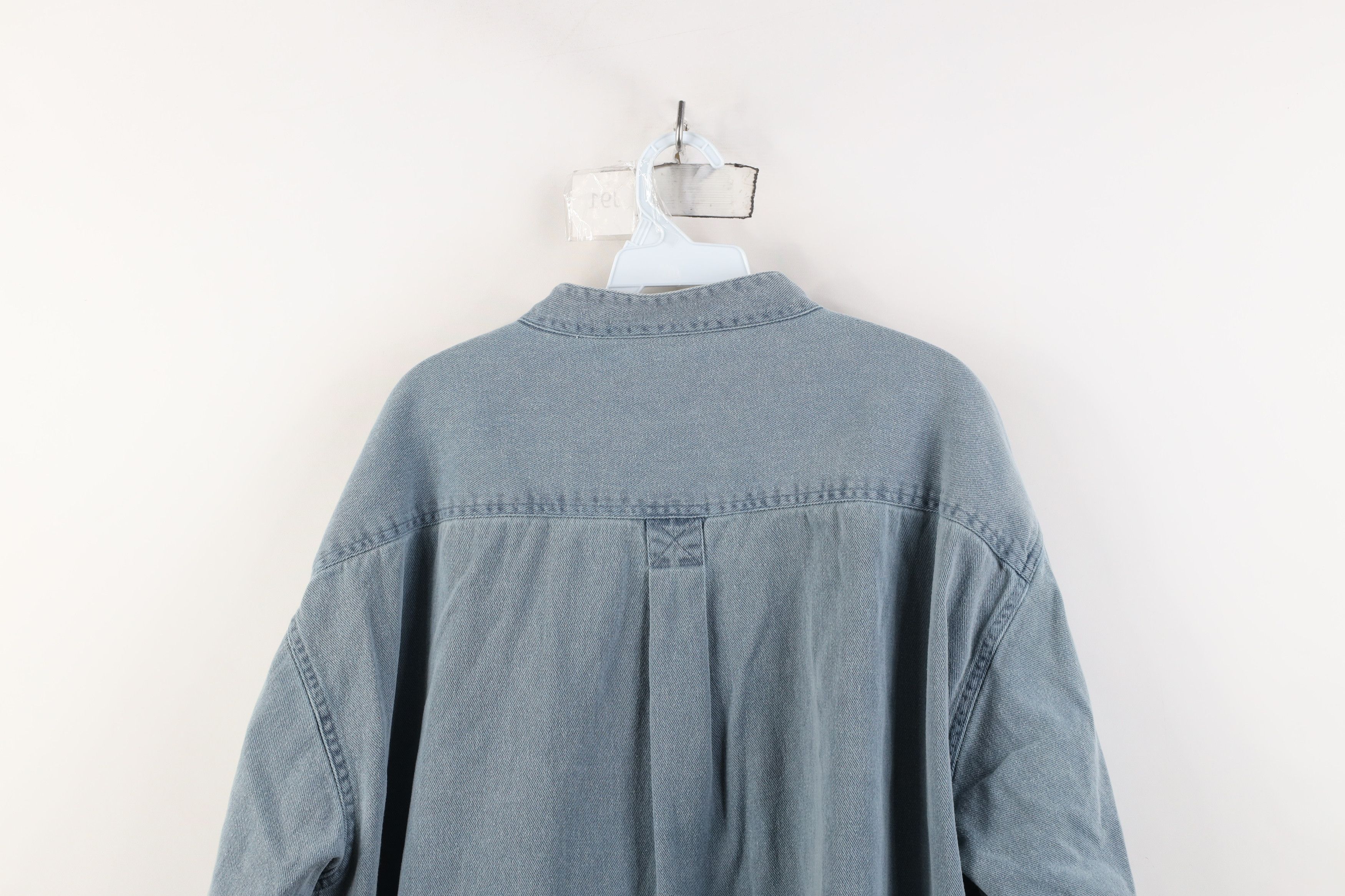Vintage Vintage 90s Streetwear Cotton Twill Band Collar Button Shirt Size US XXL / EU 58 / 5 - 10 Thumbnail