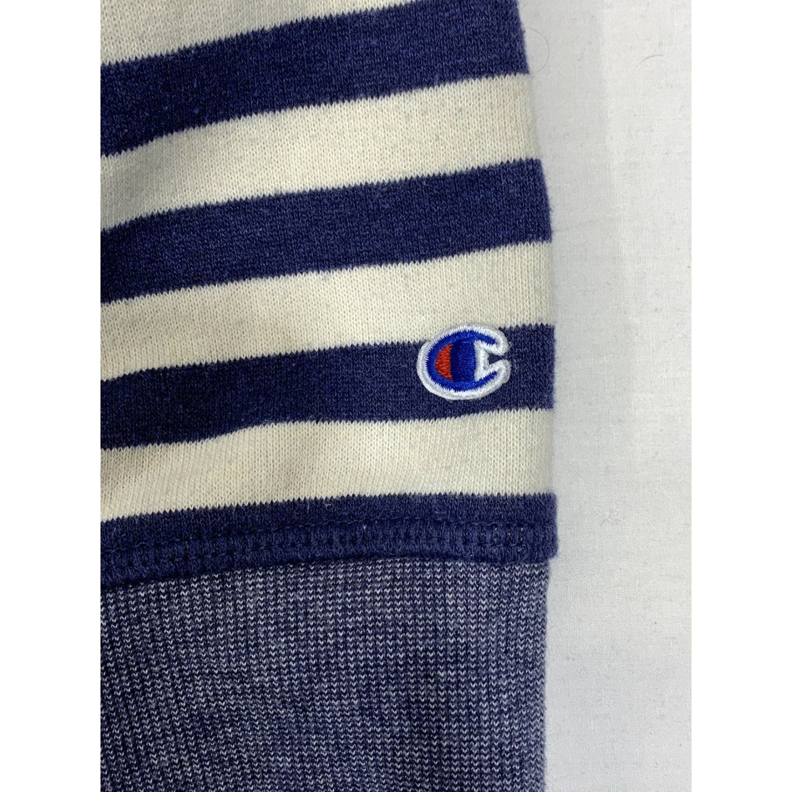 Champion VINTAGE Champion Stripped Women's Sweater 537 XL Blue 90s Crew Neck Long Sleeve Pullover Knit Shirt Women Size XL / US 12-14 / IT 48-50 - 6 Thumbnail