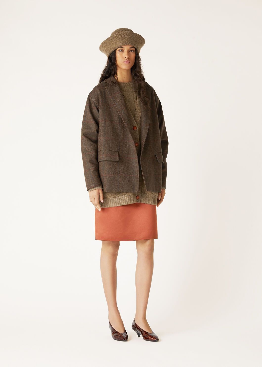 Loro Piana o1srvl11e0825 FAO4012 Silvia Midi Skirt in Orange Size 26" / US 2 / IT 38 - 2 Thumbnail