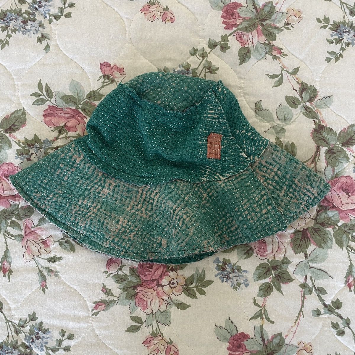 image of Kentucky Boy Tyler Scrap Quilted Boro Bucket Hat in Green, Men's
