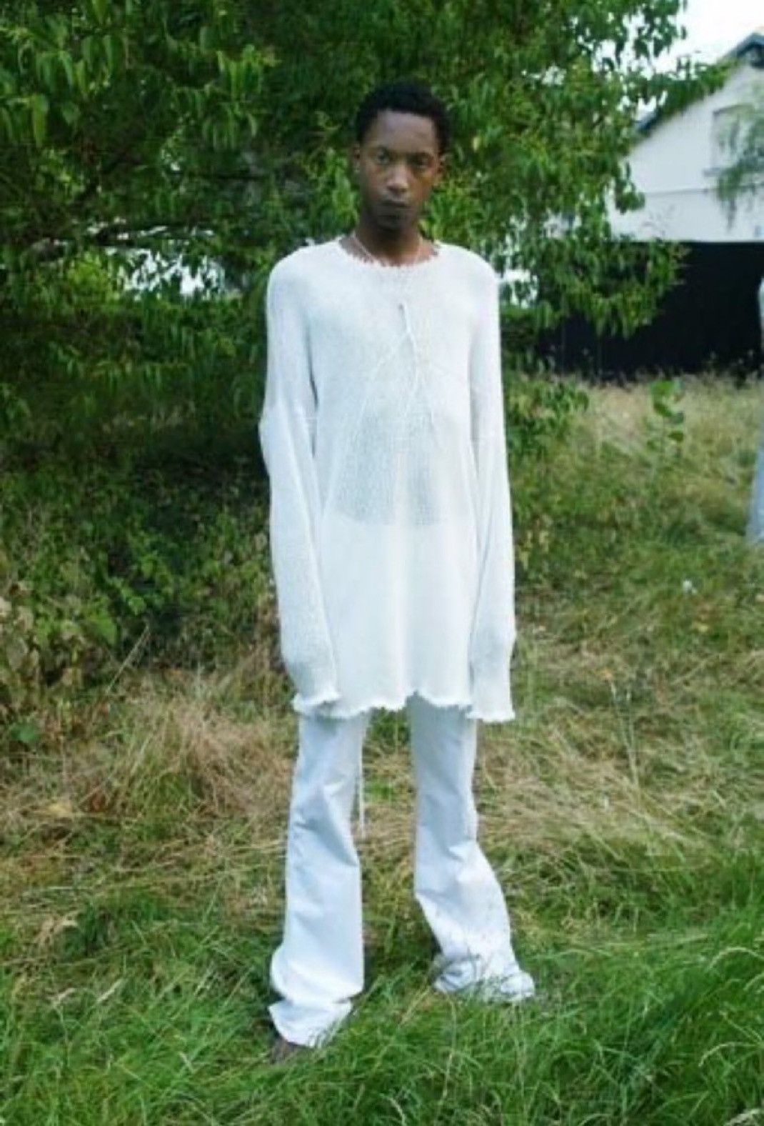 Raf Simons Raf Simons SS04 Runway THRASHED Elbow Patch Knit Sweater Size US XL / EU 56 / 4 - 2 Thumbnail