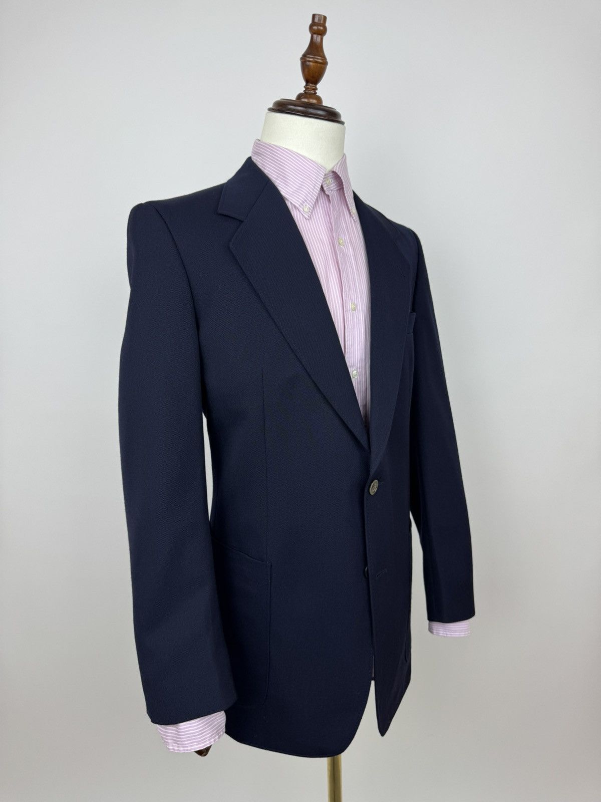 Other Mens Navy Blue Sport Coat 42L Trevira Twill Wool Blazer Size 42R - 5 Thumbnail