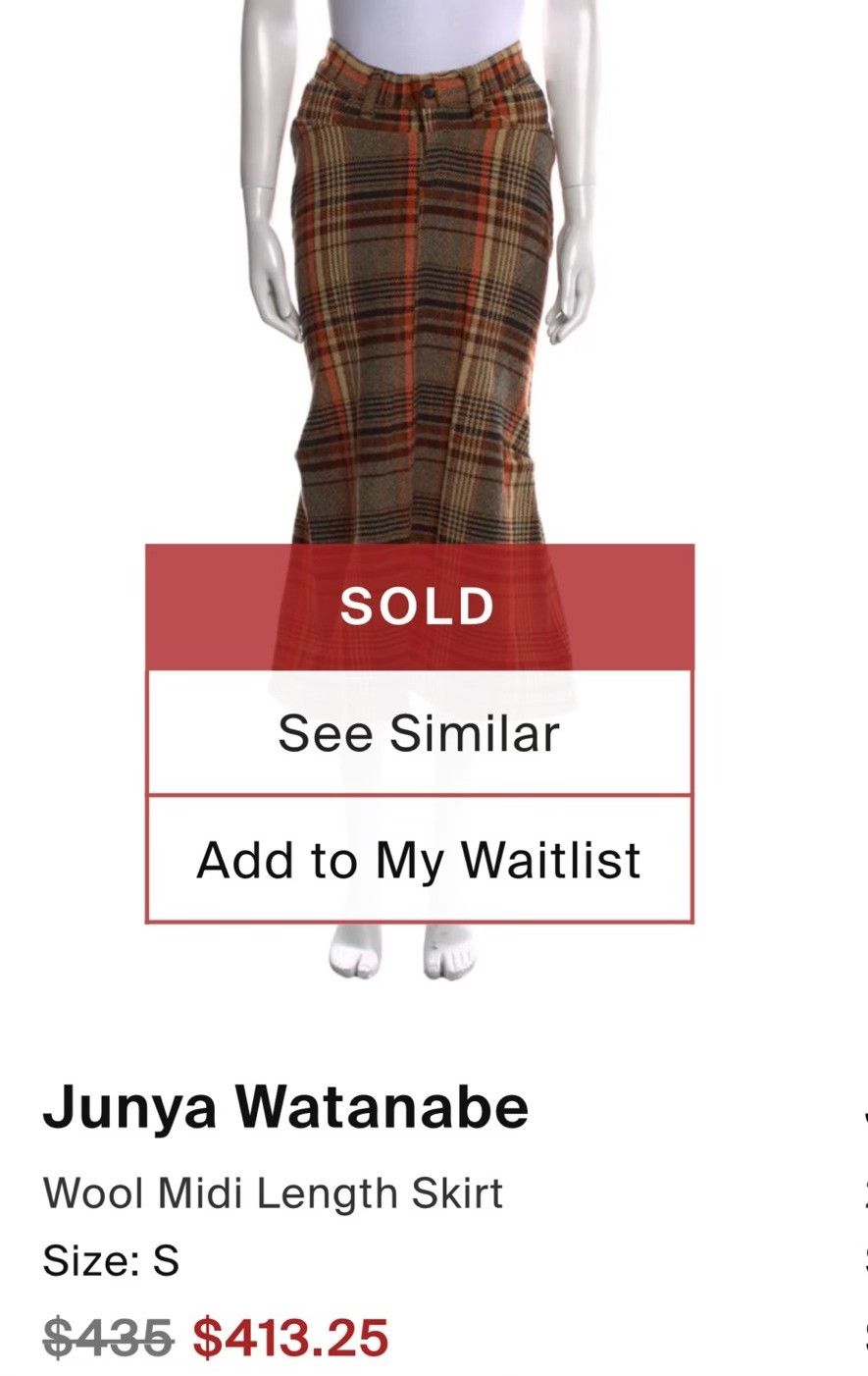 Junya Watanabe JUNYA WATANABE 04AW Checkered Fish Tail Dress| Size 26" / US 2 / IT 38 - 8 Thumbnail