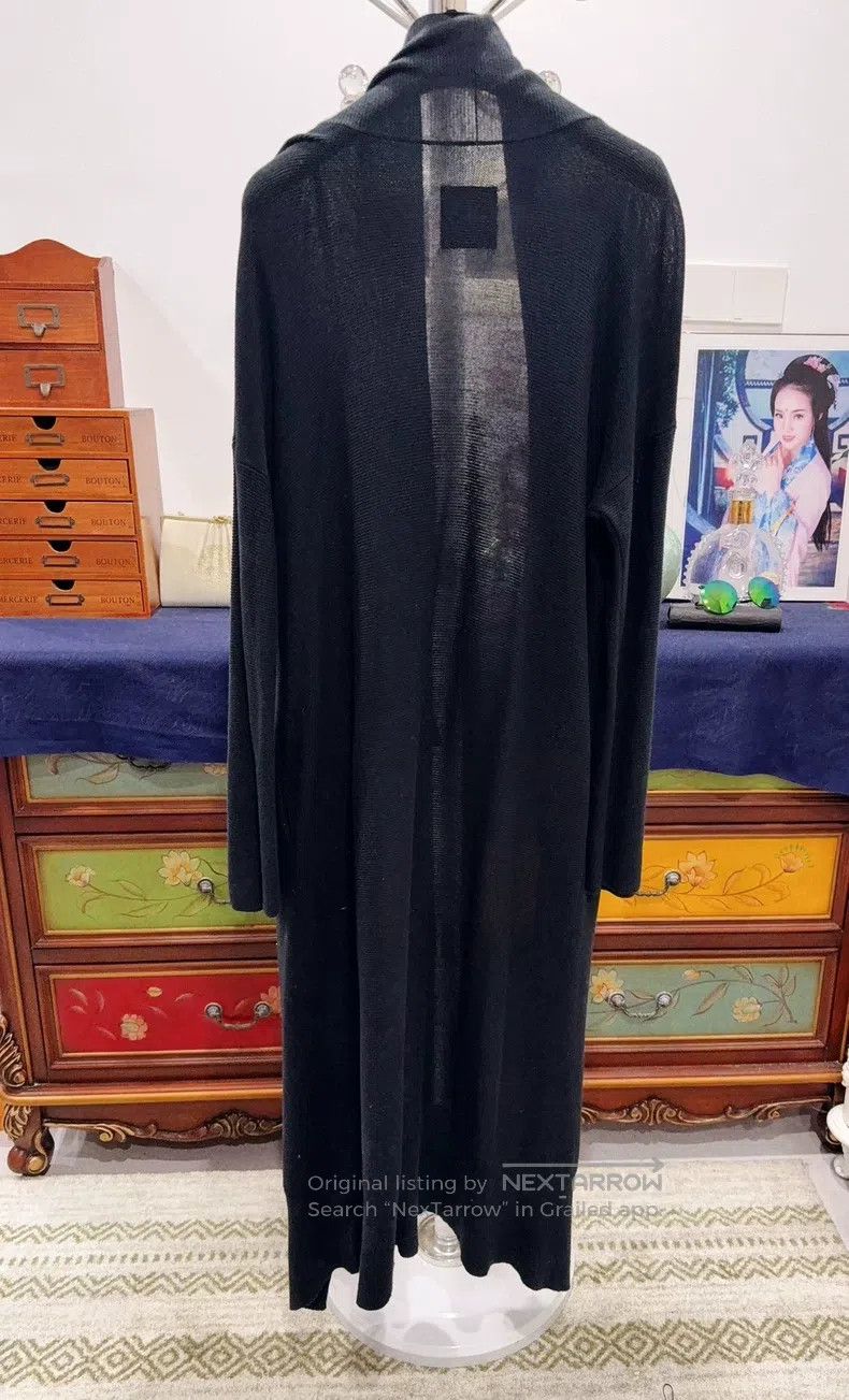 Yohji Yamamoto Yohji Yamamoto Black Cotton Natural Fabric Long Knit Cardi Size US M / EU 48-50 / 2 - 4 Thumbnail