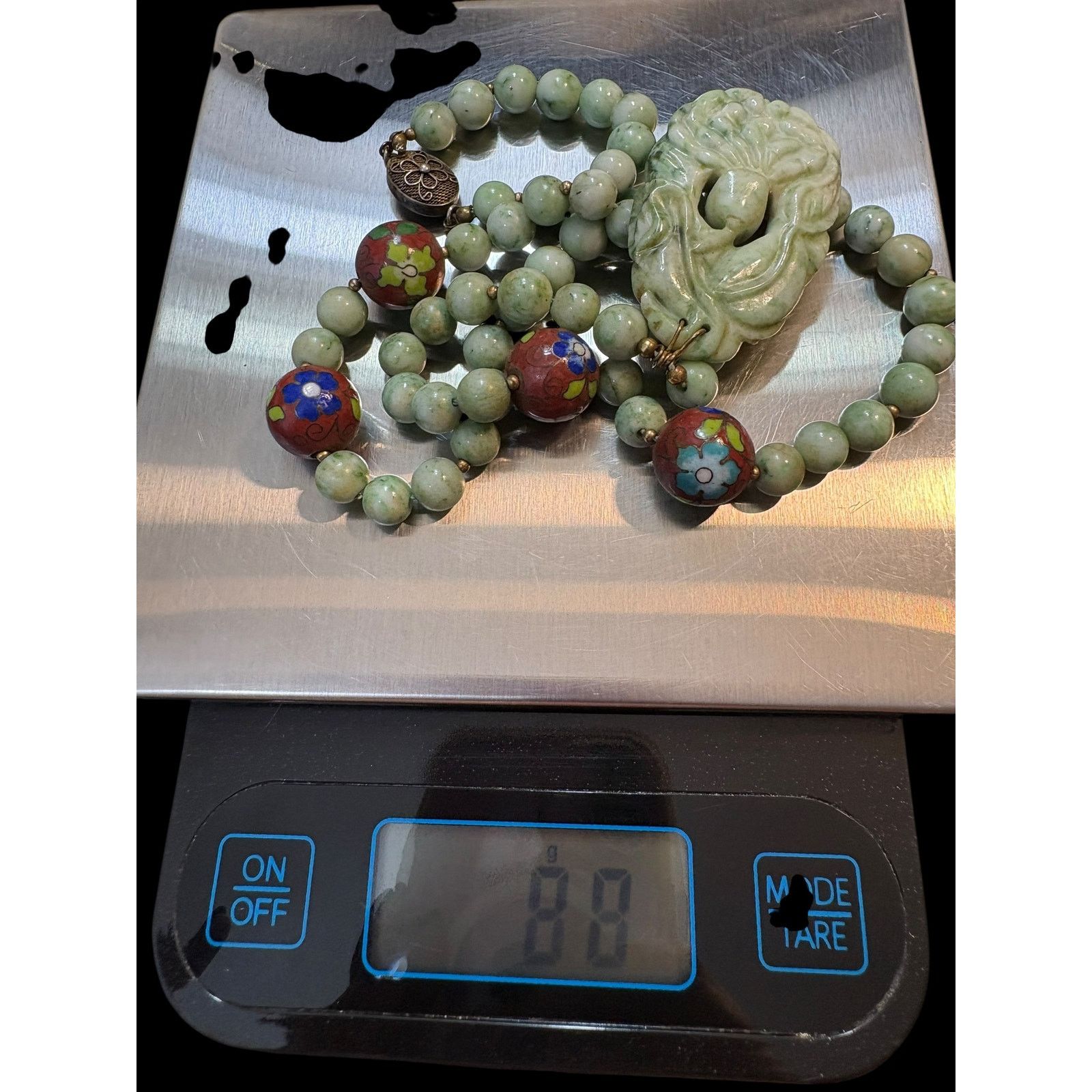 Other Vintage Chinese Nephrite Jade Pendant Necklace Cloisonne Size ONE SIZE - 12 Thumbnail