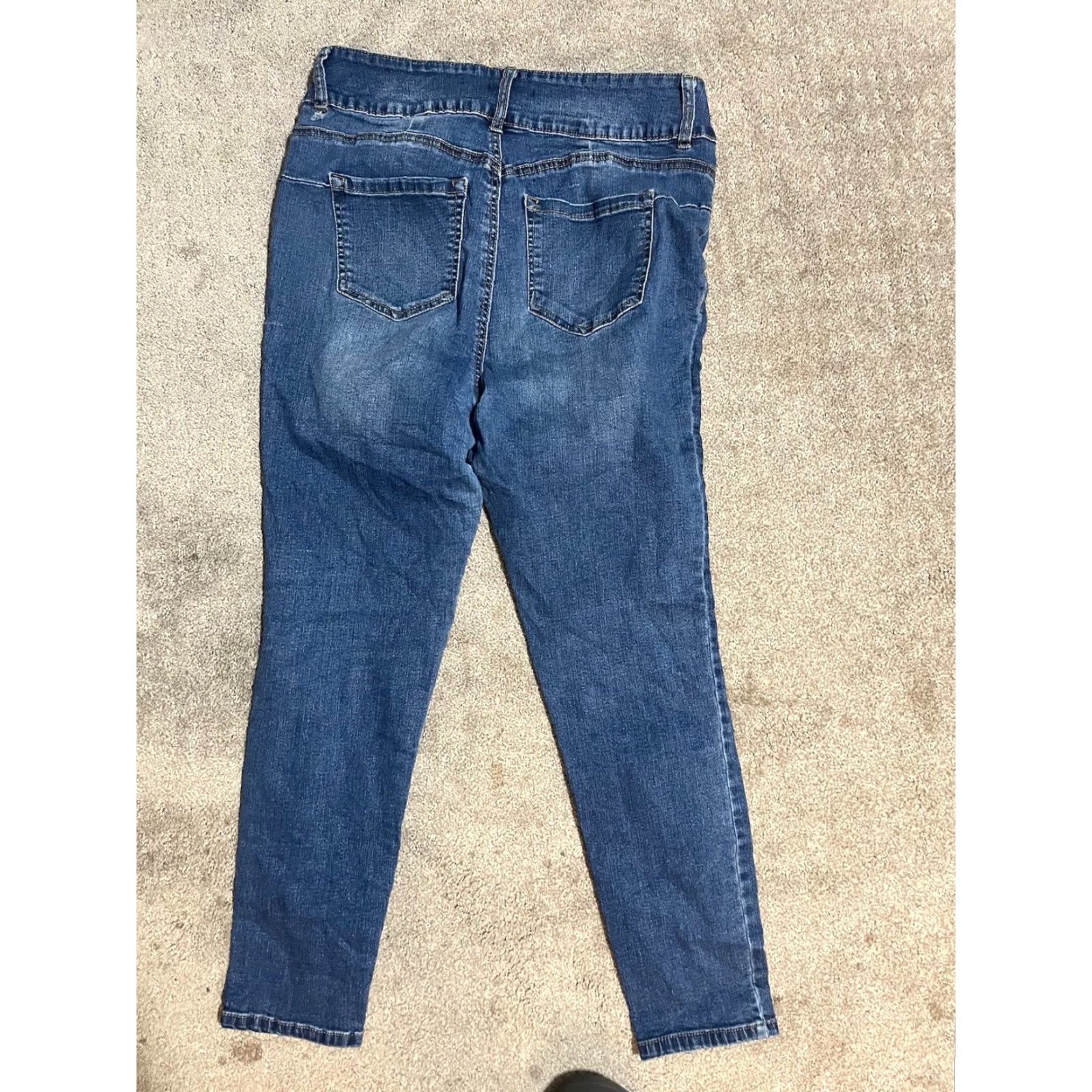Vintage D.Jeans Womens Skinny Jeans Mid Rise 16P Blue Cotton Blend 5-Pocket Solid Denim Slim Adult Women 27 In Inseam Size 38" / US 16 / IT 52 - 3 Thumbnail