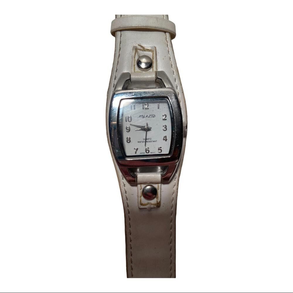 Designer Y2K White Faux Leather Watch Size ONE SIZE - 4 Thumbnail