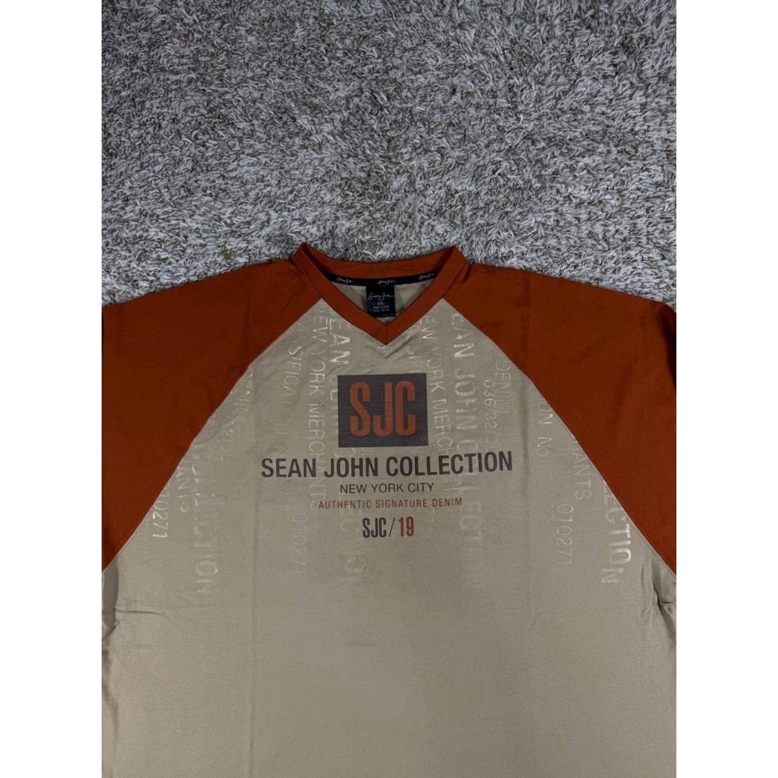 Sean John VINTAGE Sean John SJC Raglan Long Sleeve T-Shirt Hip Hop Men 2XL Beige 2000s Size US XXL / EU 58 / 5 - 2 Thumbnail
