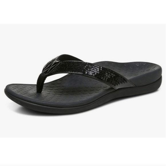 Vionic Vionic Tide Black Sequin Flip Flop Thong Sandals Size Woman' Size US 10 / IT 40 - 8 Thumbnail